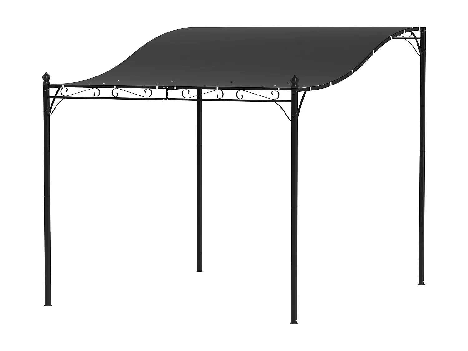 Pergola addossata 2.5x3m in metallo e poliestere grigio scuro