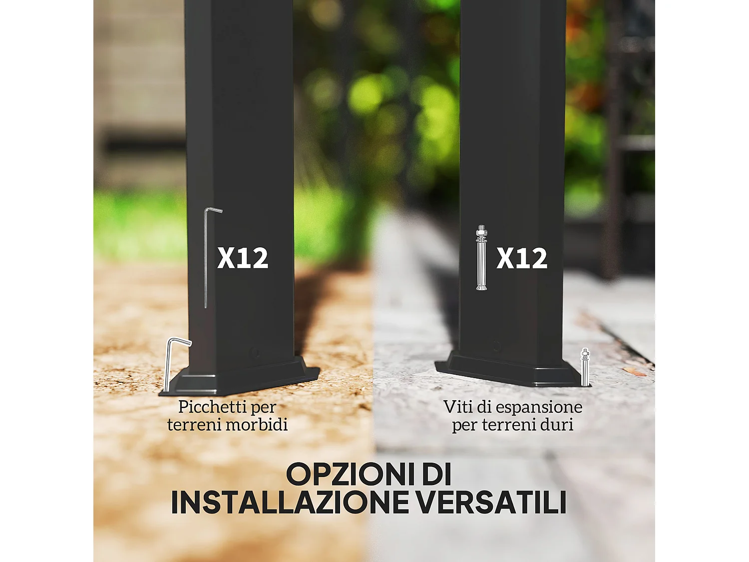 Gazebo pergola retrattile con tenda a rullo protettiva grigio scuro