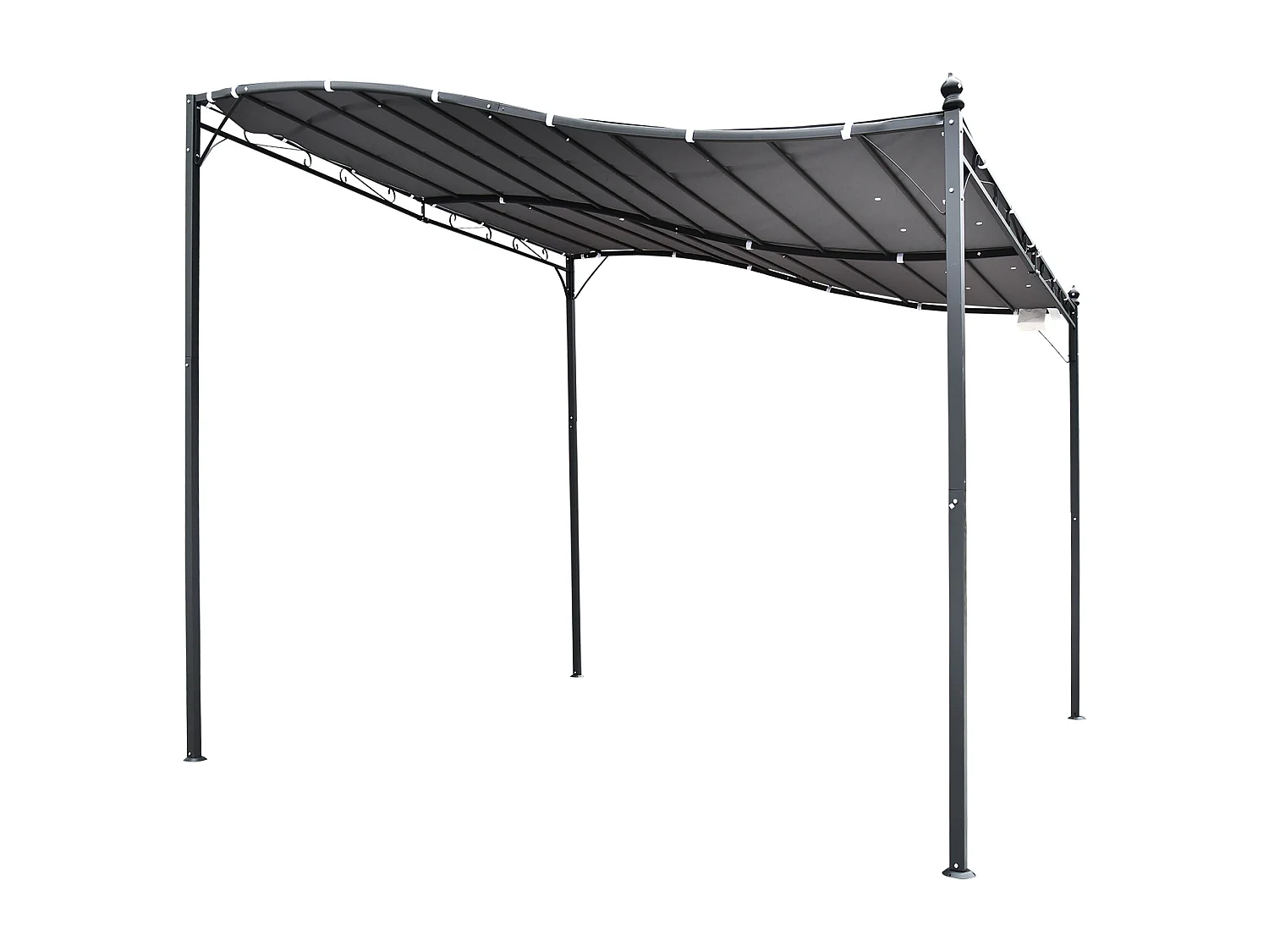Gazebo pergola 3x3m giardino o terrazzo con tenda grigia
