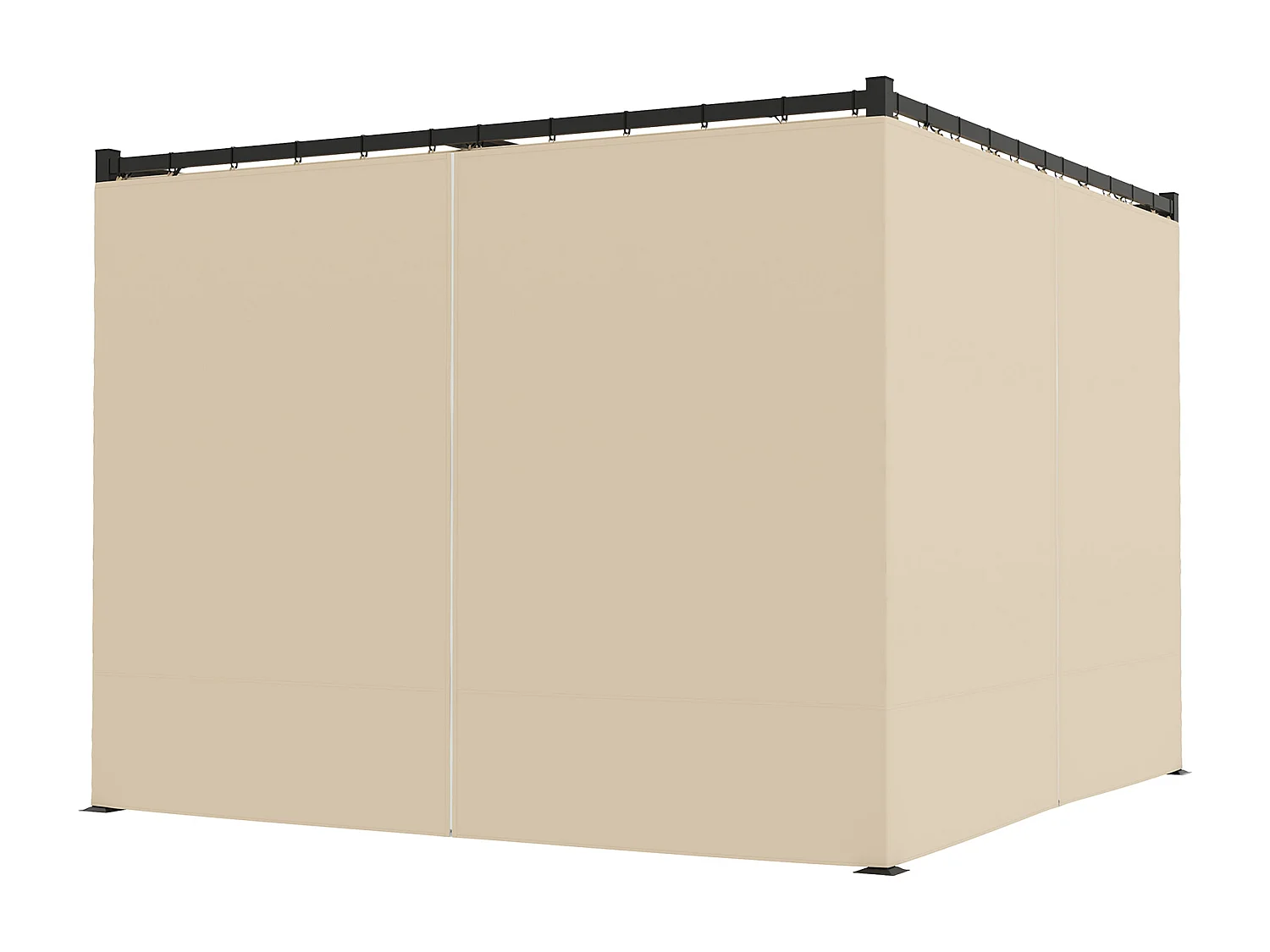 Pergola da giardino con pareti laterali in metallo beige