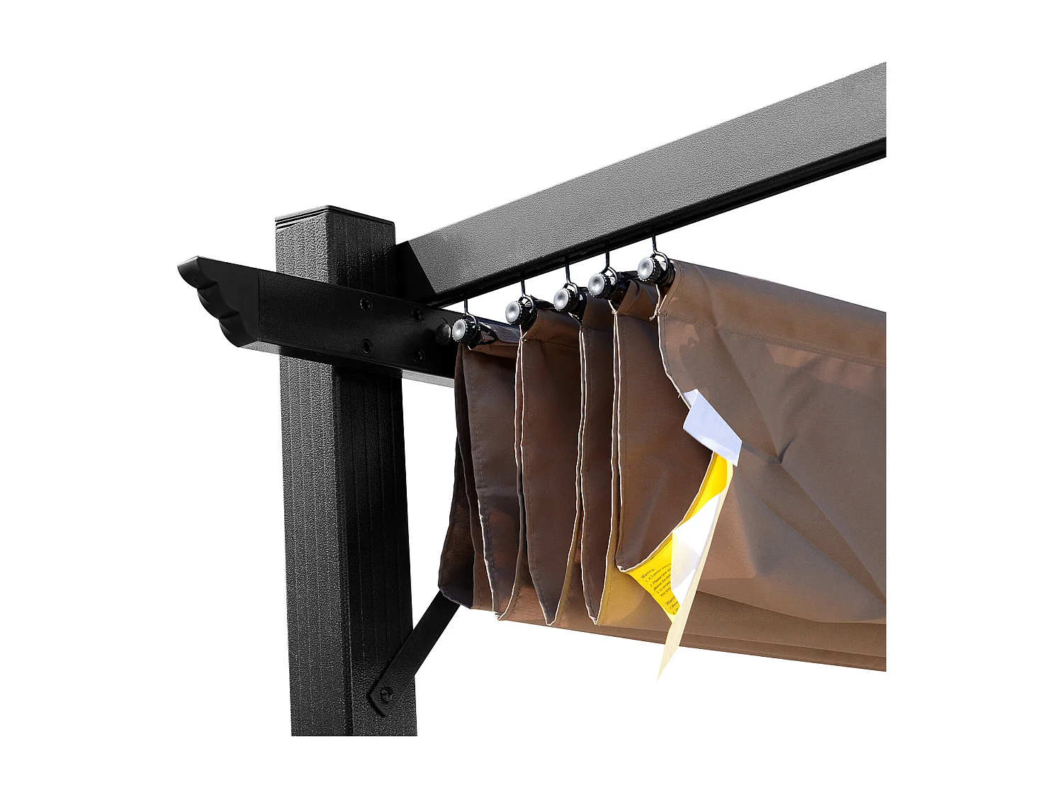 Gazebo 3x4m pergola da giardino con tetto e tenda scorrevole