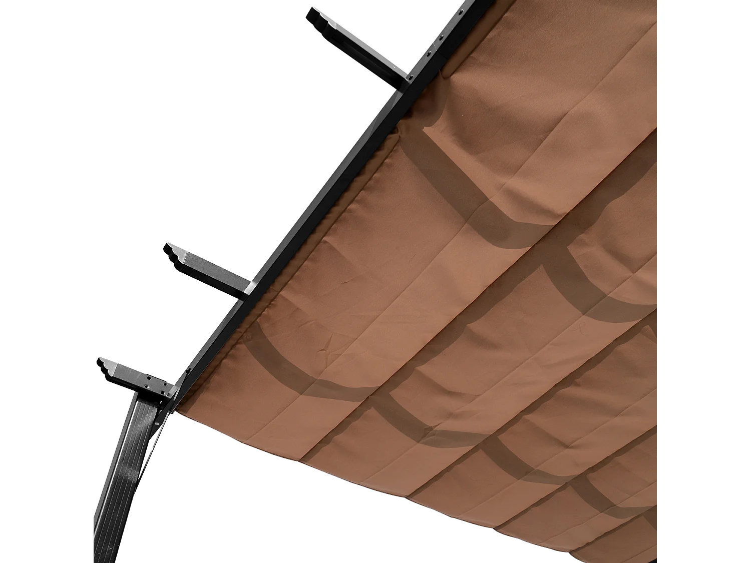 Gazebo 3x4m pergola da giardino con tetto e tenda scorrevole