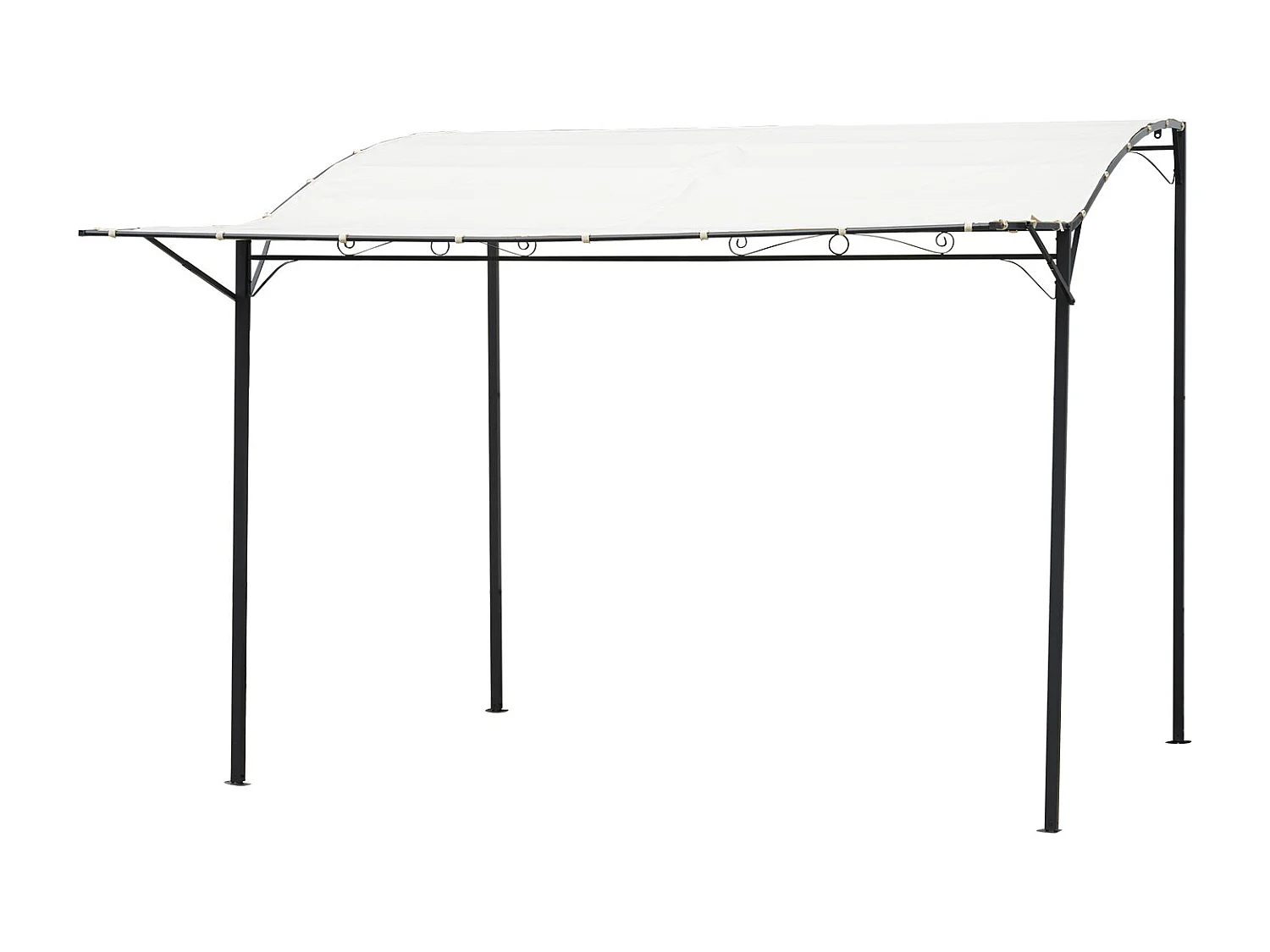 Gazebo pergola da giardino 3x2.5m con copertura in tessuto