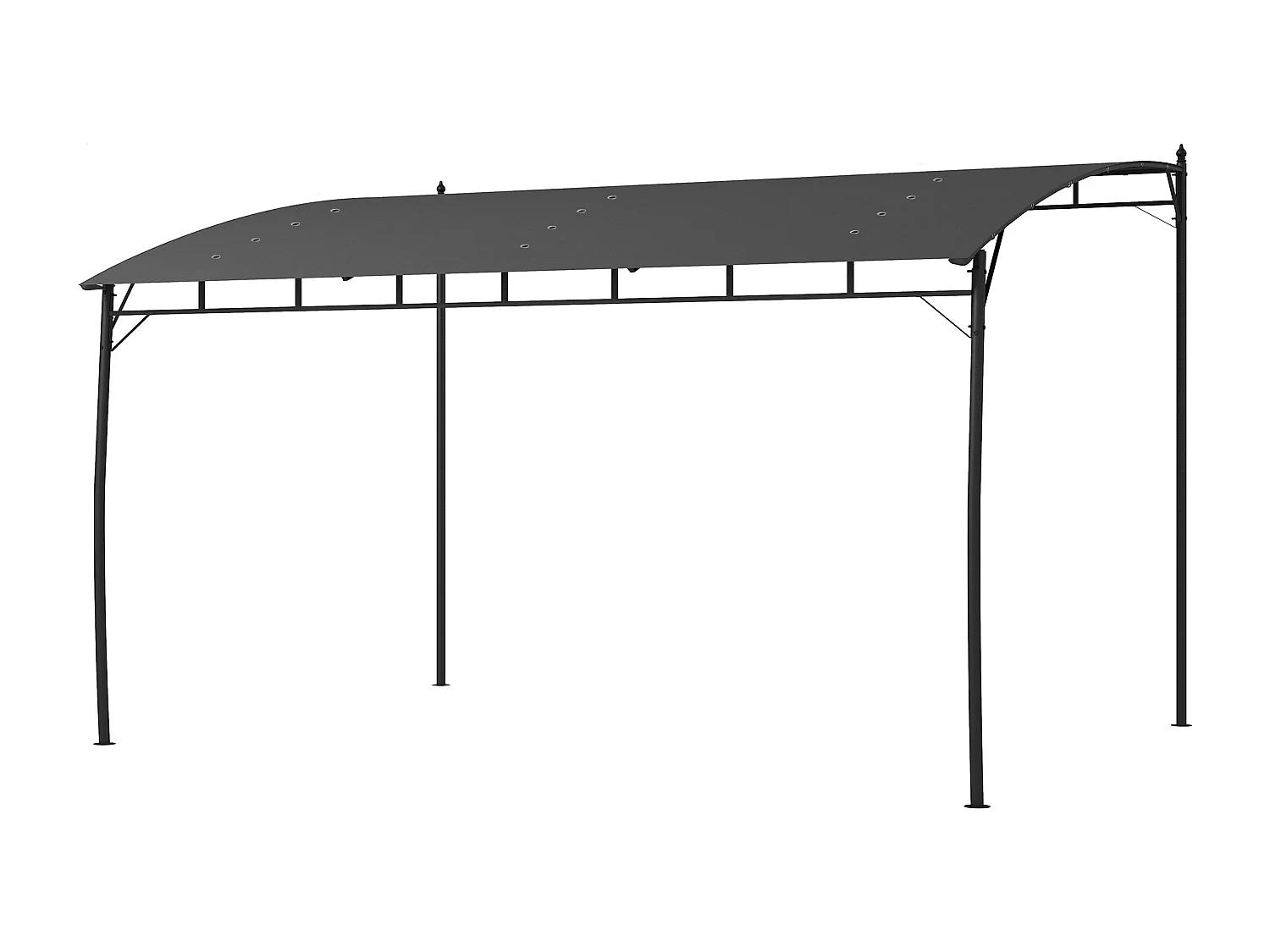Pergola gazebo con 12 fori di drenaggio in metallo e poliestere grigio