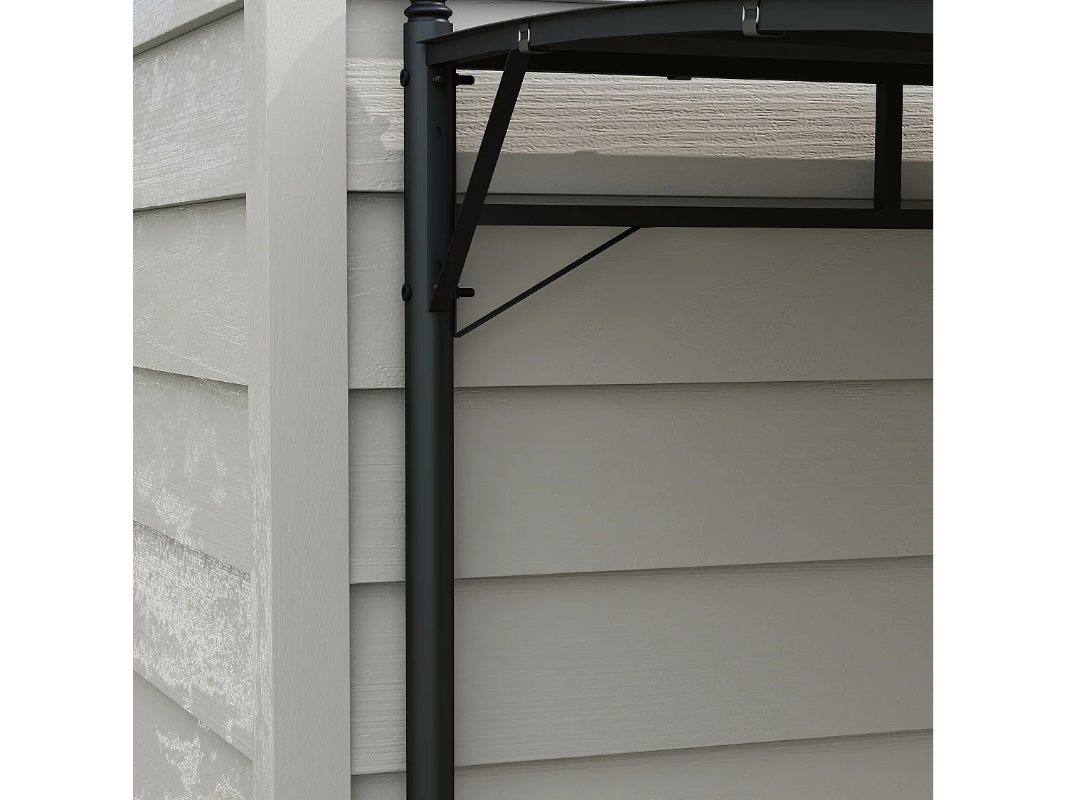 Pergola gazebo con 12 fori di drenaggio in metallo e poliestere grigio