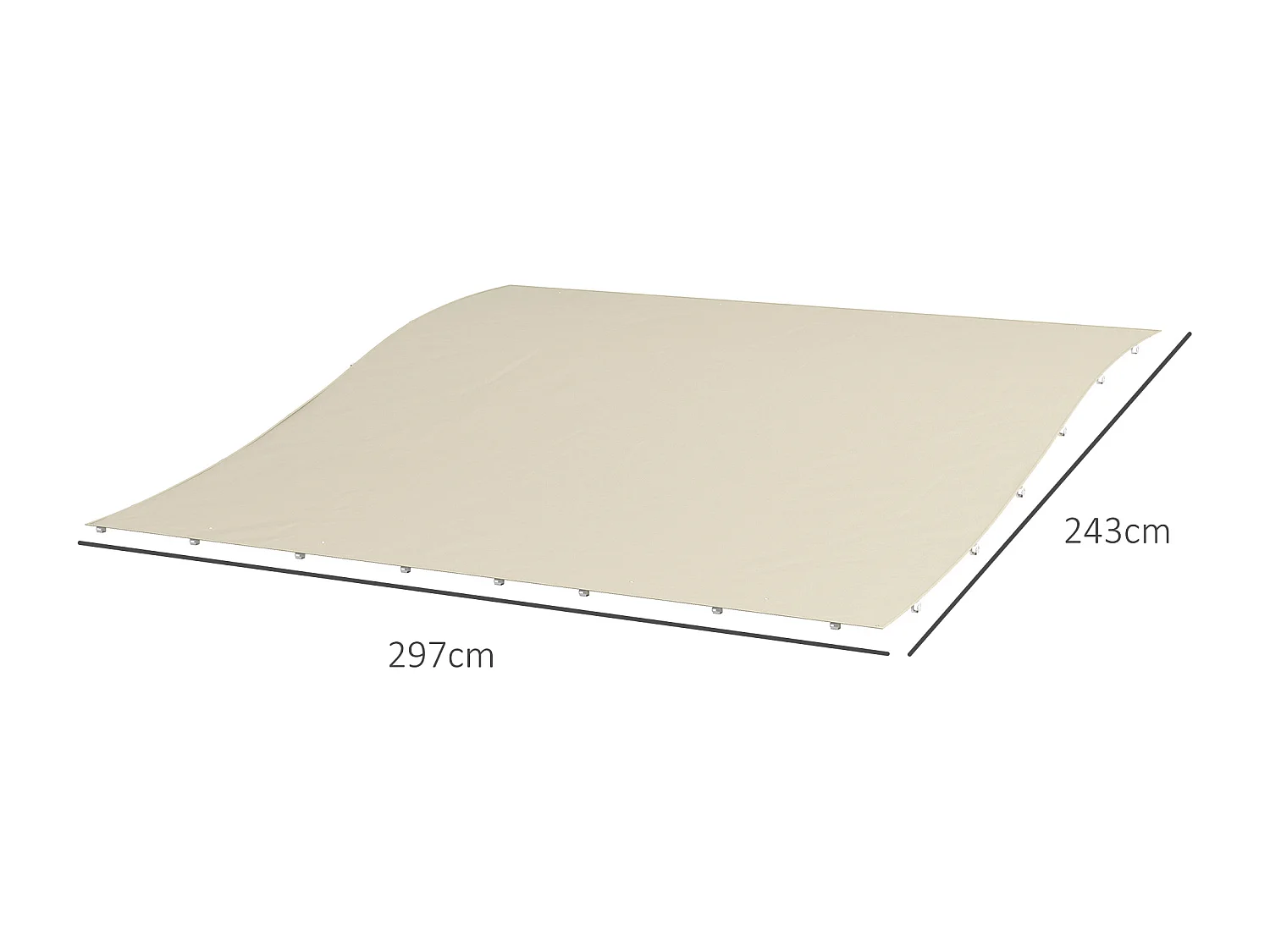 Telo di ricambio per pergola da giardino 2.5x3 m in poliestere beige