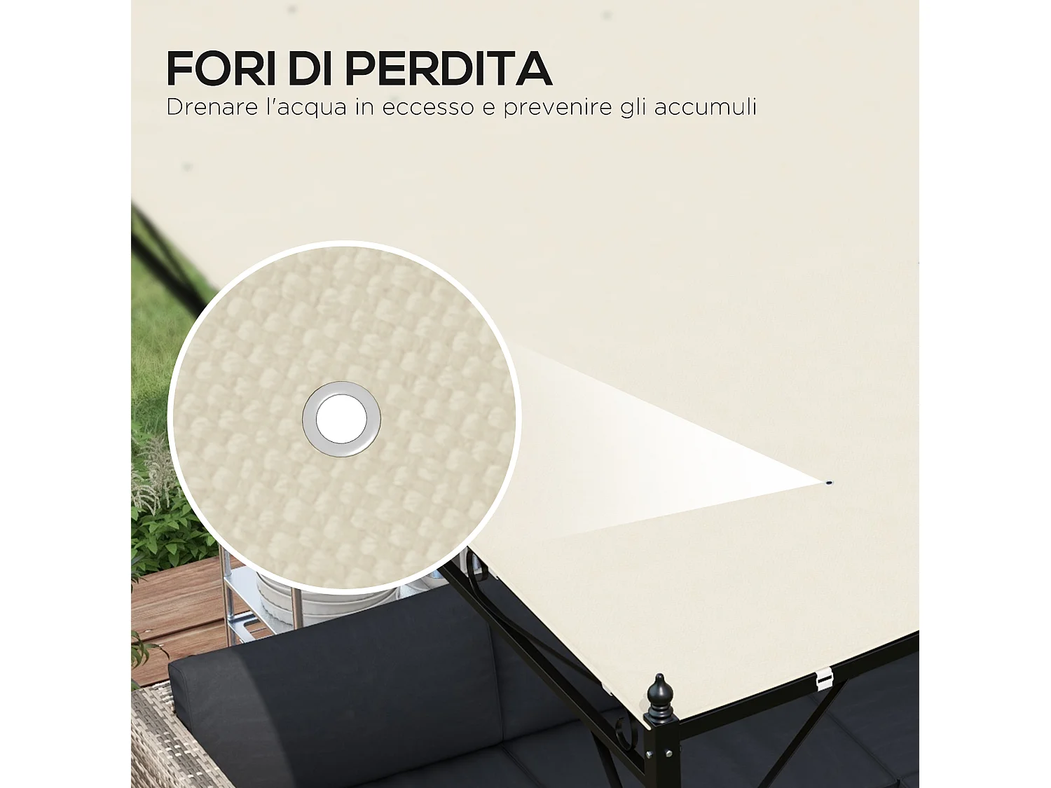 Telo di ricambio per pergola da giardino 2.5x3 m in poliestere beige