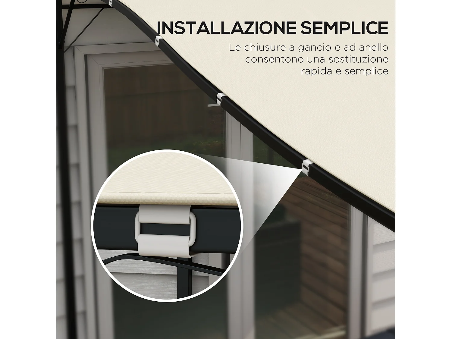 Telo di ricambio per pergola da giardino 2.5x3 m in poliestere beige