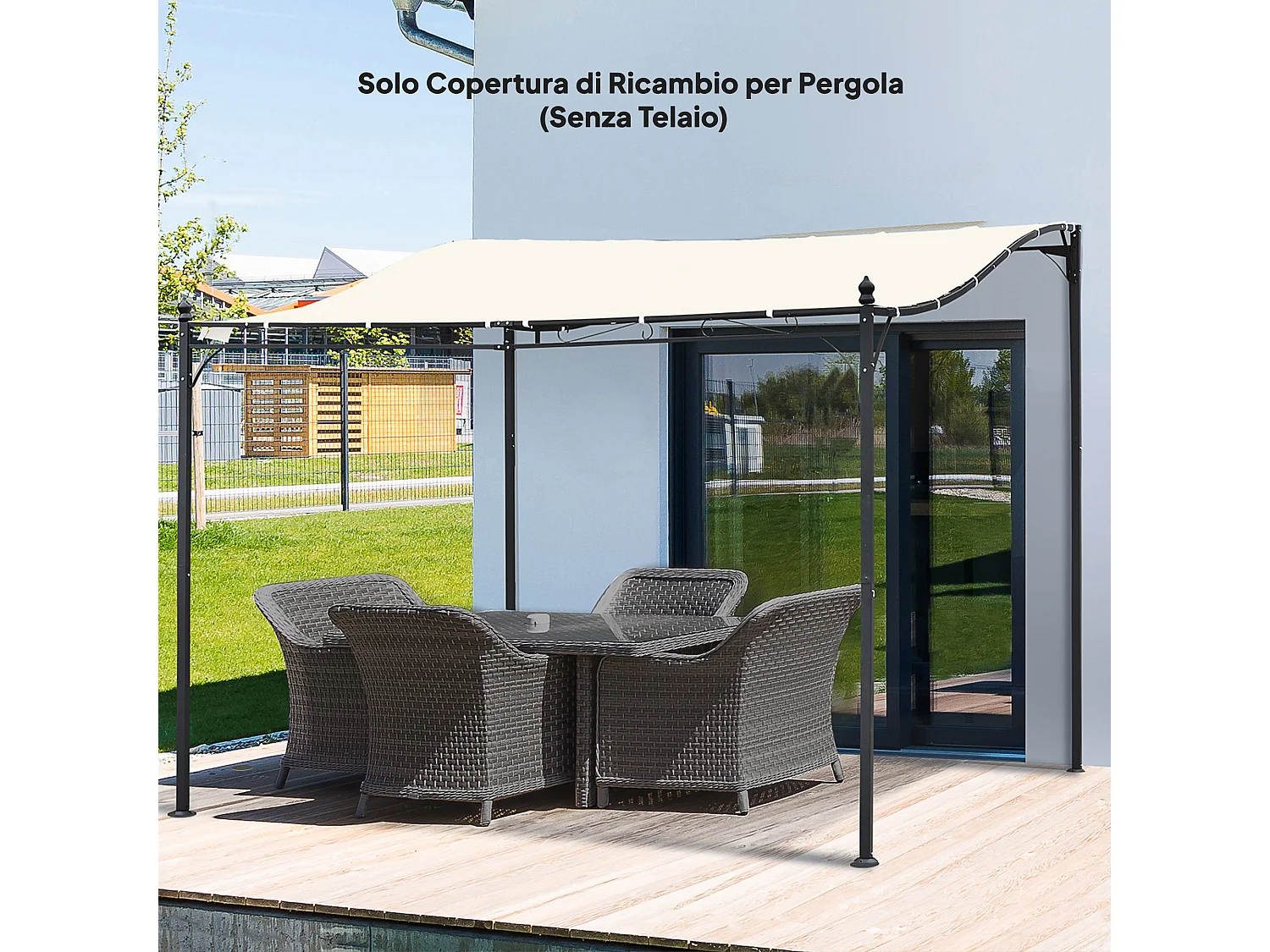 Telo di ricambio per pergola da giardino 2.5x3 m in poliestere beige