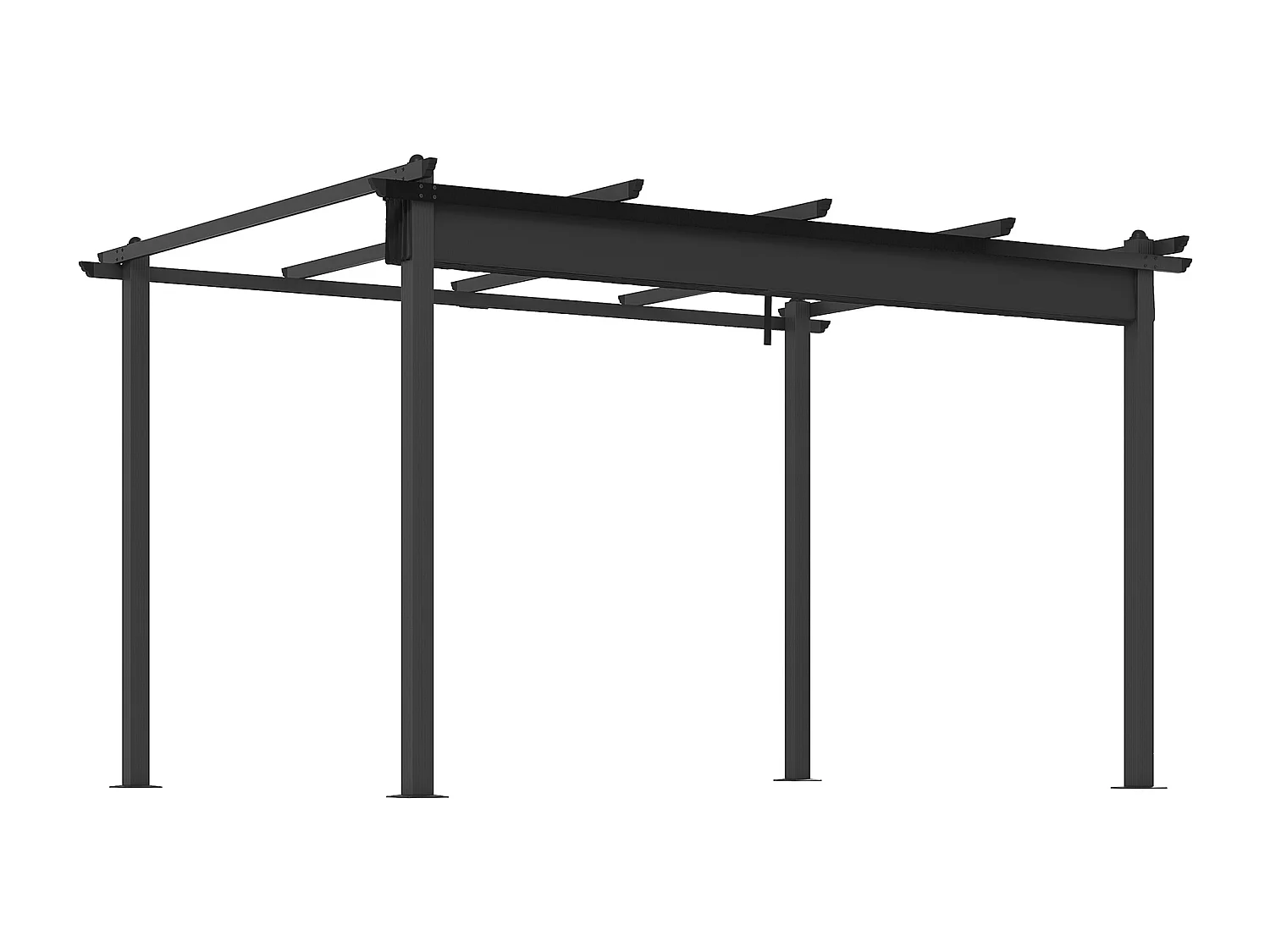 Pergola gazebo 4x3 m con 8 fori di drenaggio grigio scuro
