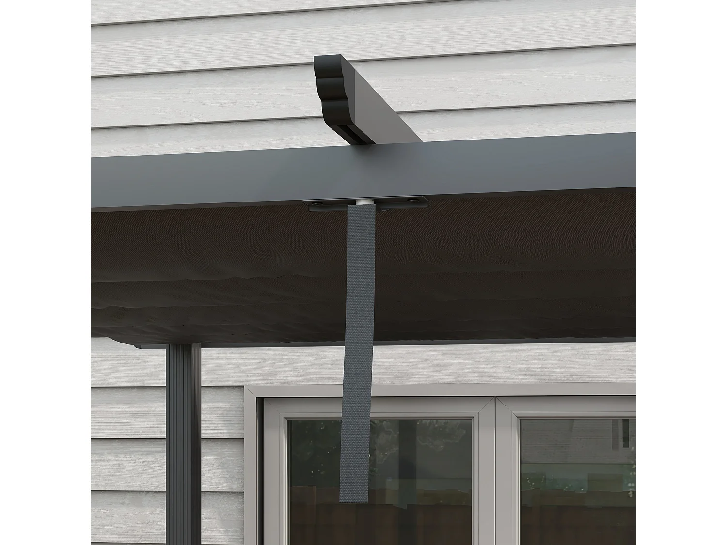 Pergola gazebo 4x3 m con 8 fori di drenaggio grigio scuro