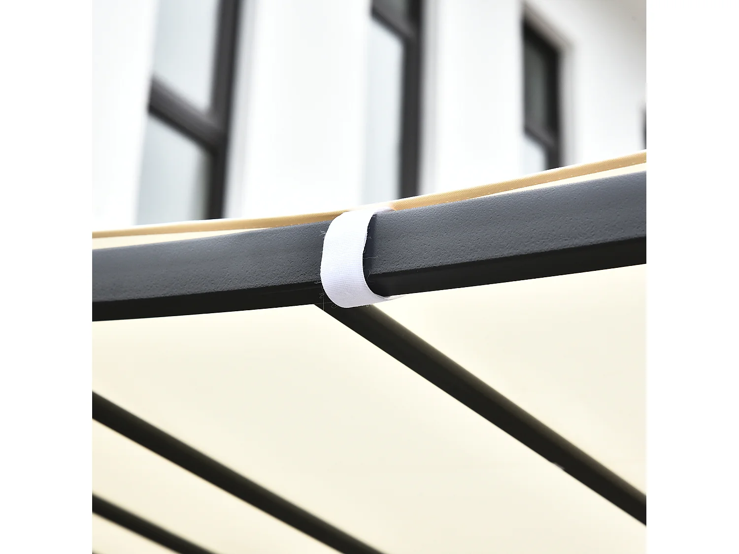 Gazebo pergola 3x3m giardino o terrazzo con tenda crema