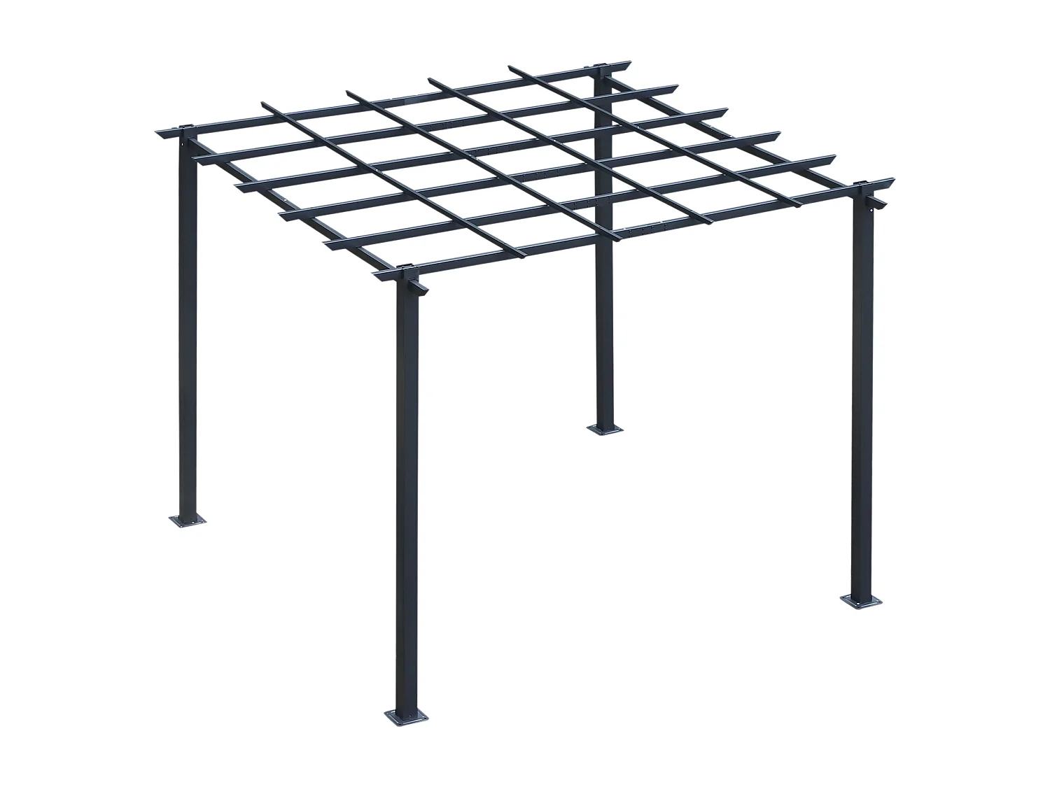 Pergola da giardino 3x3m decorabile con rampicanti nero