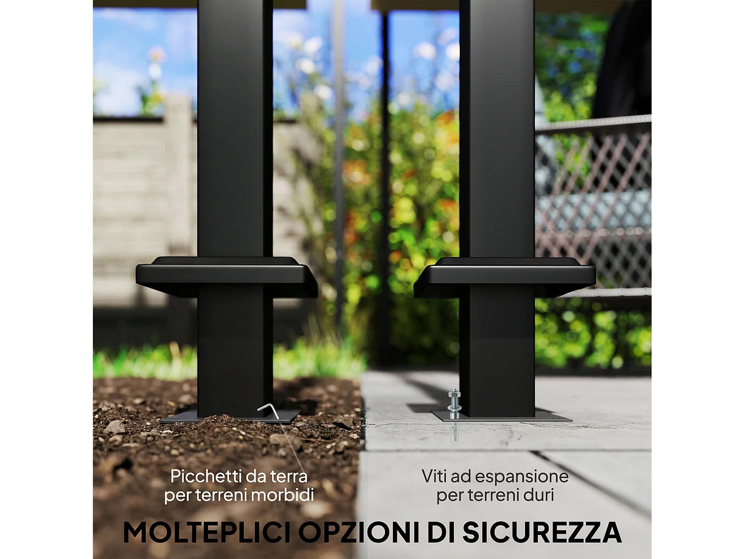 Gazebo pergola con tettuccio retrattile in metallo e poliestere beige