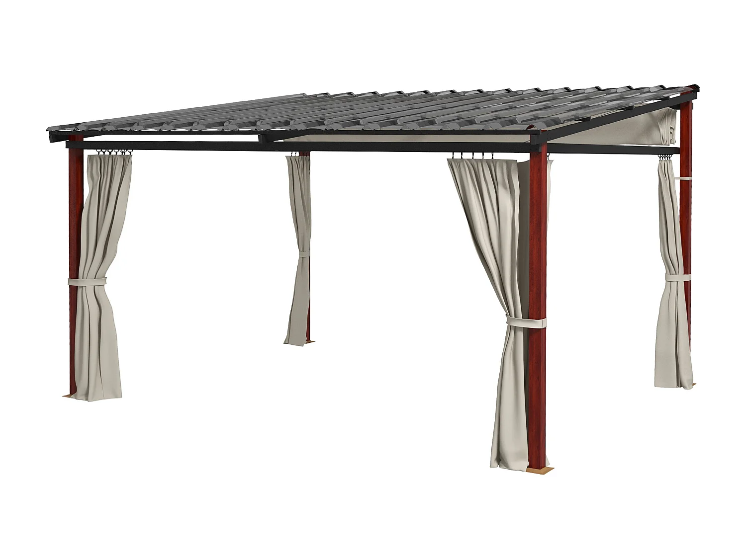 Pergola da giardino con pareti laterali e tetto retrattile bianco