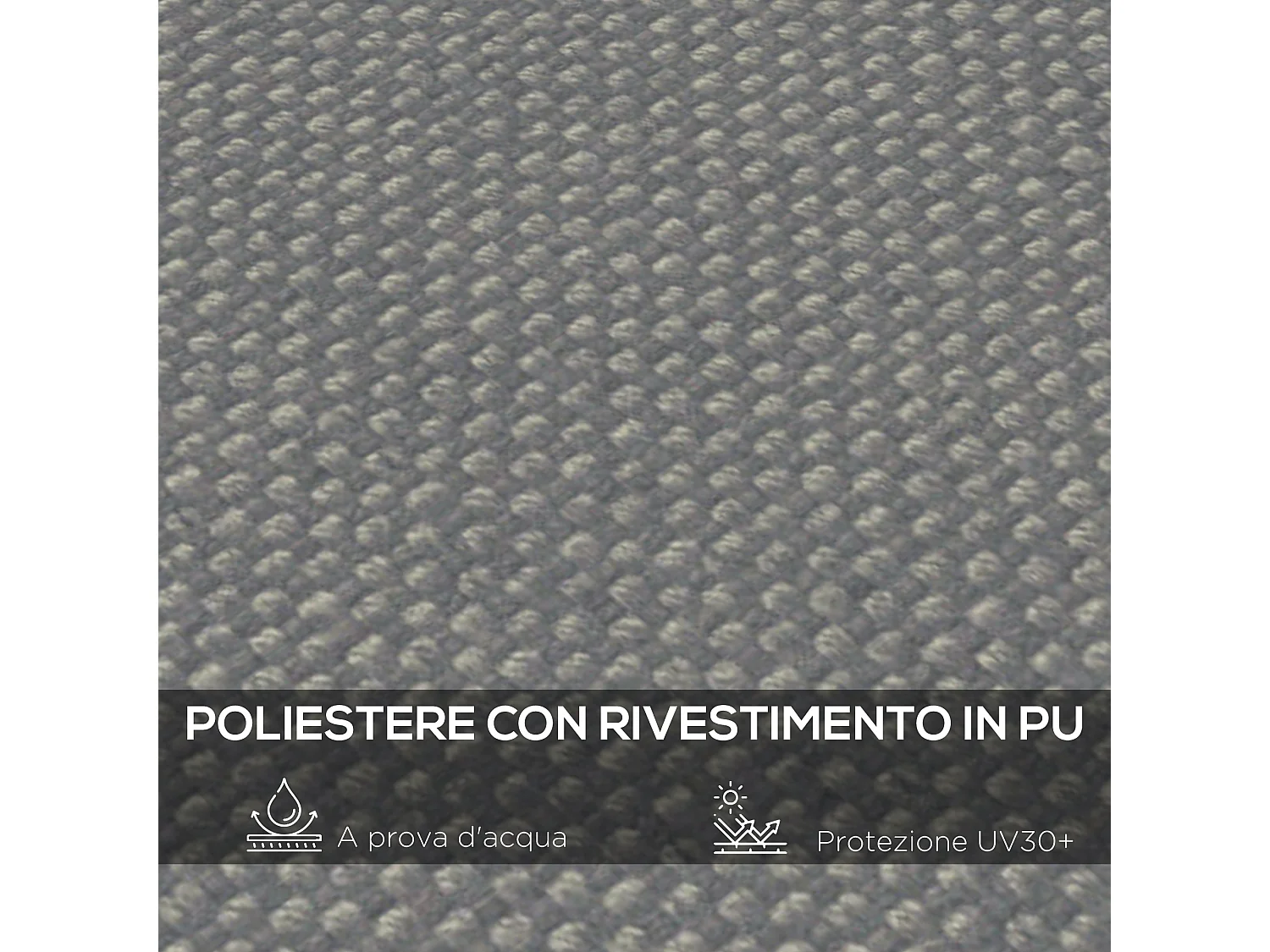 Telo di ricambio per pergola da giardino 3x3 m in poliestere grigio