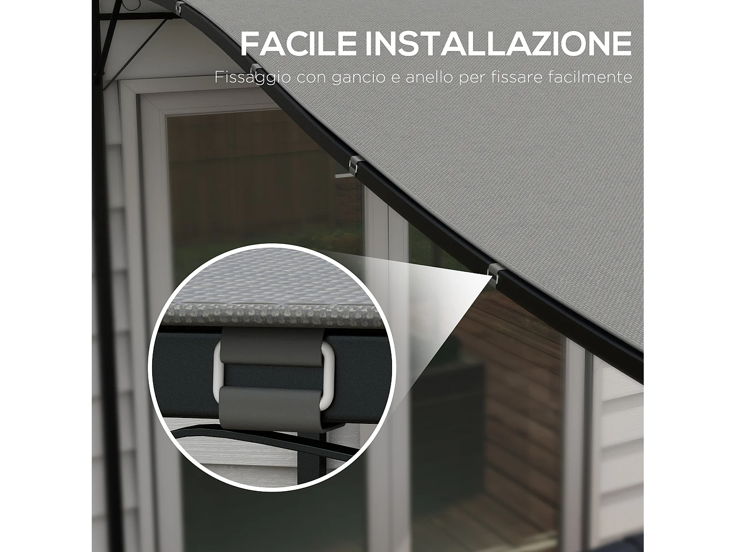 Telo di ricambio per pergola da giardino 3x3 m in poliestere grigio