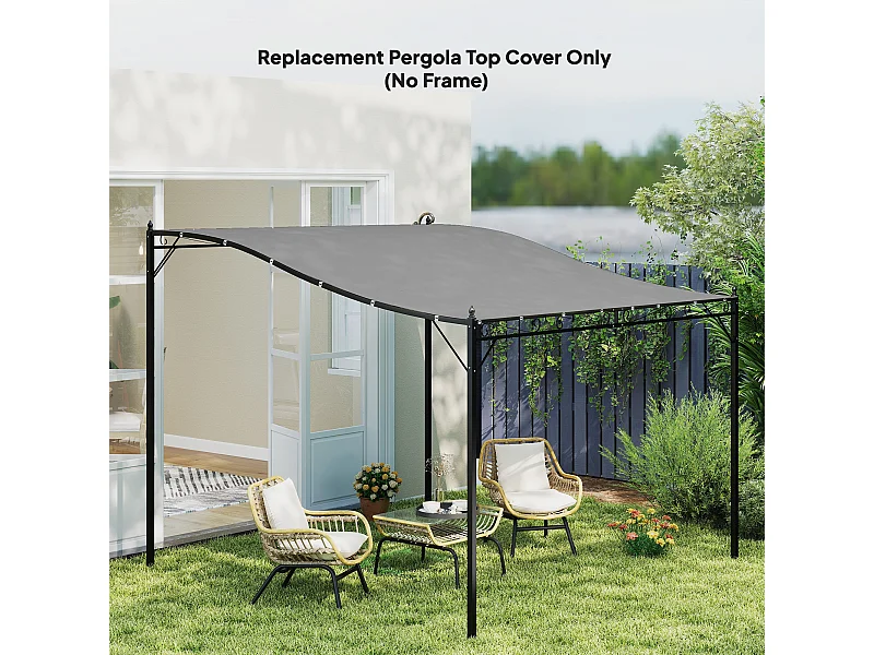 Telo di ricambio per pergola da giardino 3x3 m in poliestere grigio