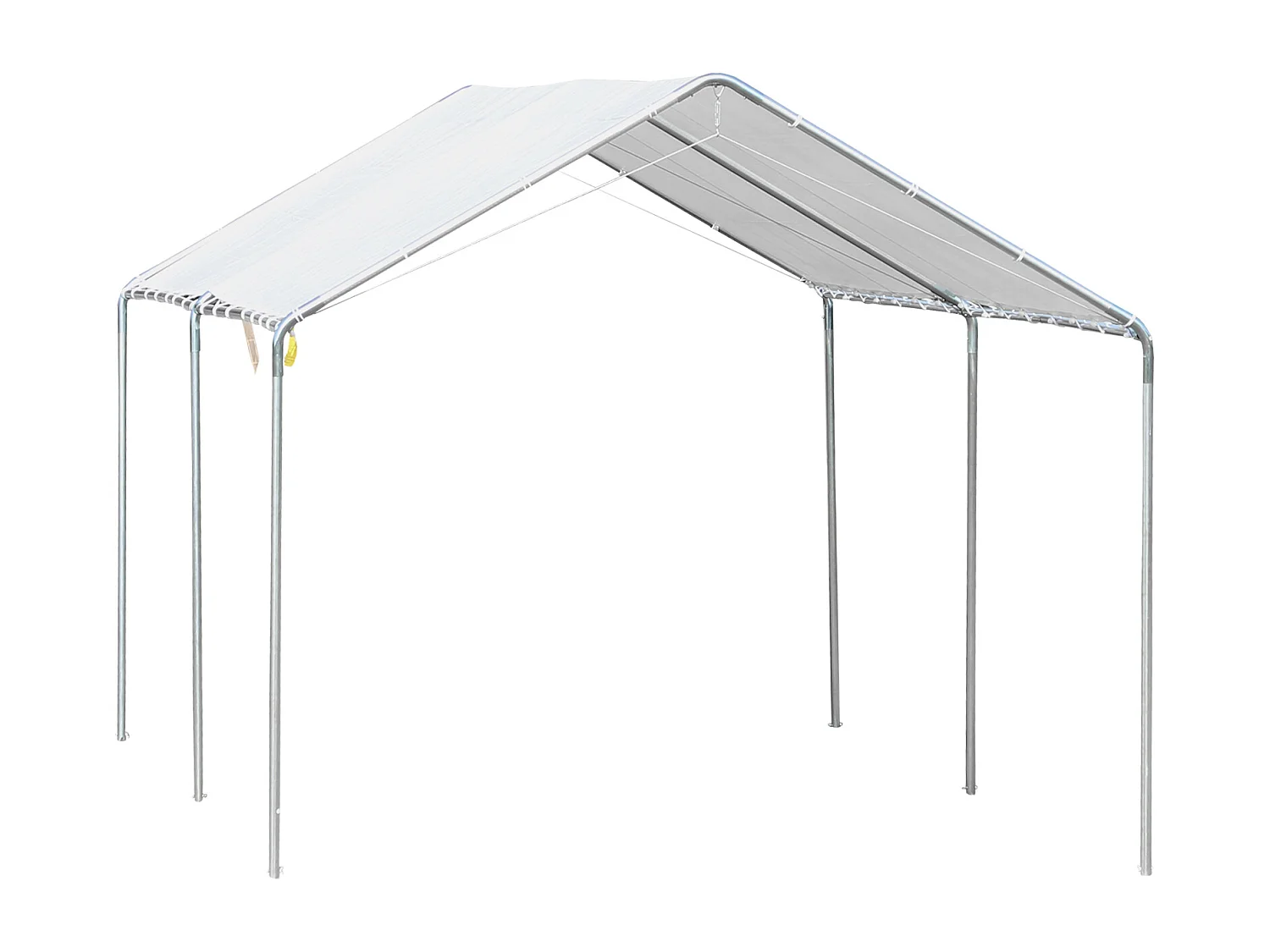 Gazebo auto 5.95x2.94m in acciaio con kit montaggio bianco