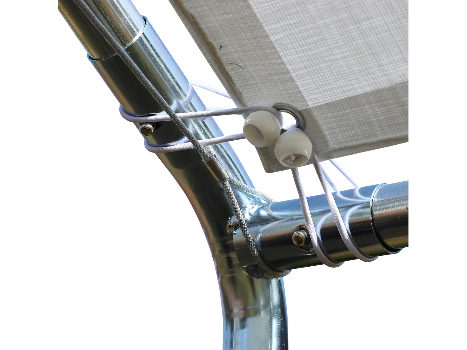 Gazebo auto 5.95x2.94m in acciaio con kit montaggio bianco