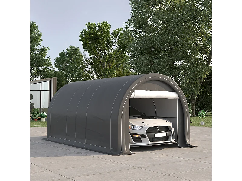 Tendone per auto e attrezzi in acciaio zincato e pe grigio