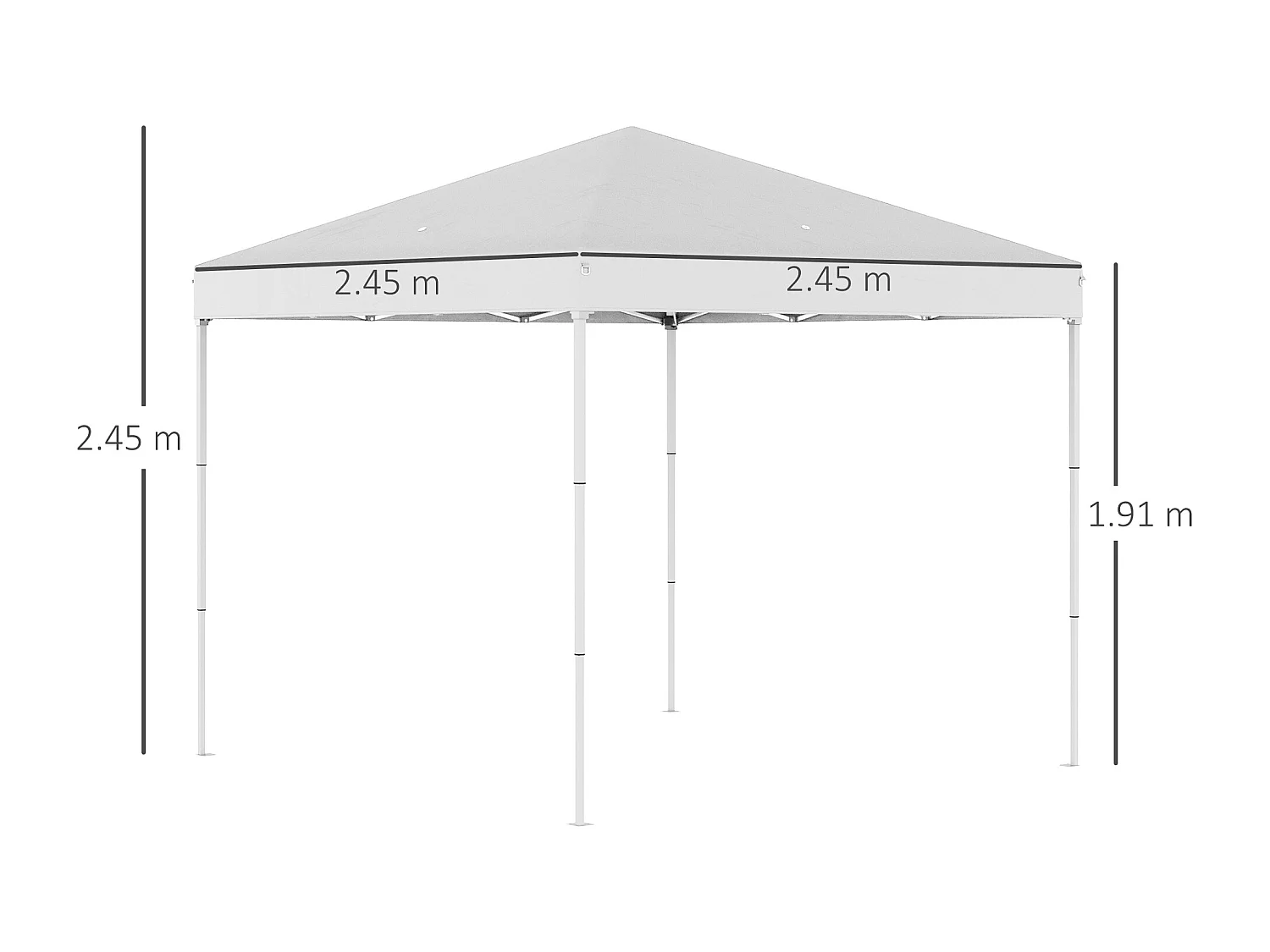 Gazebo pieghevole 2.5 x 2.5m in acciaio e tessuto oxford