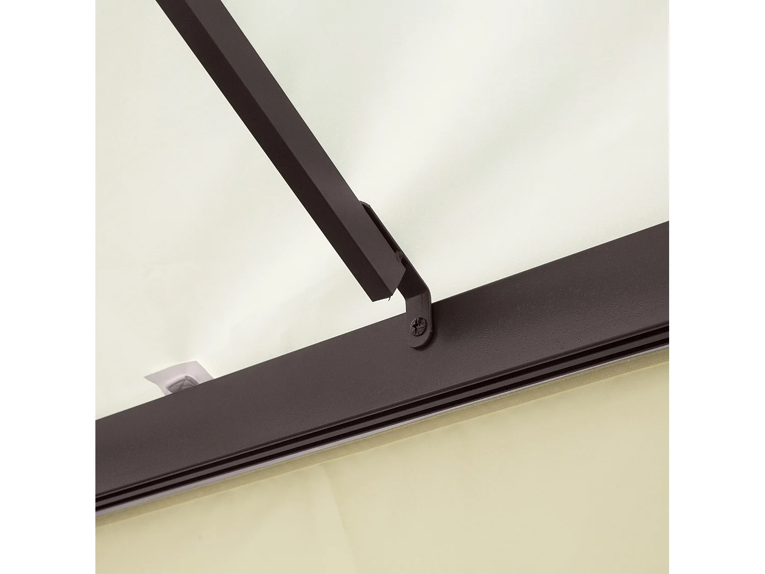 Gazebo da giardino 4x3 m con zanzariera e tende parasole crema