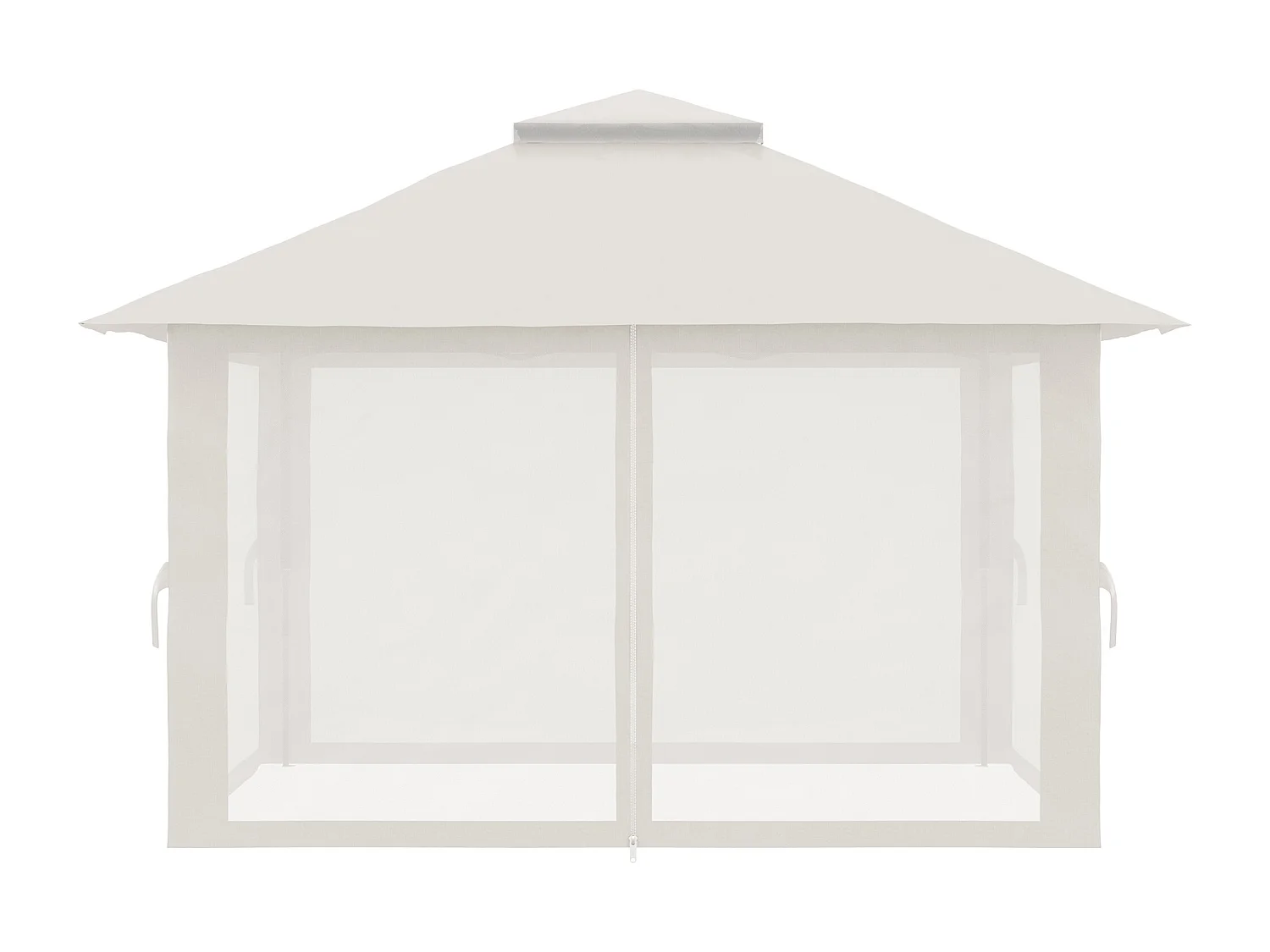 Gazebo pieghevole 4x4 con fori di drenaggio e zanzariere bianco crema