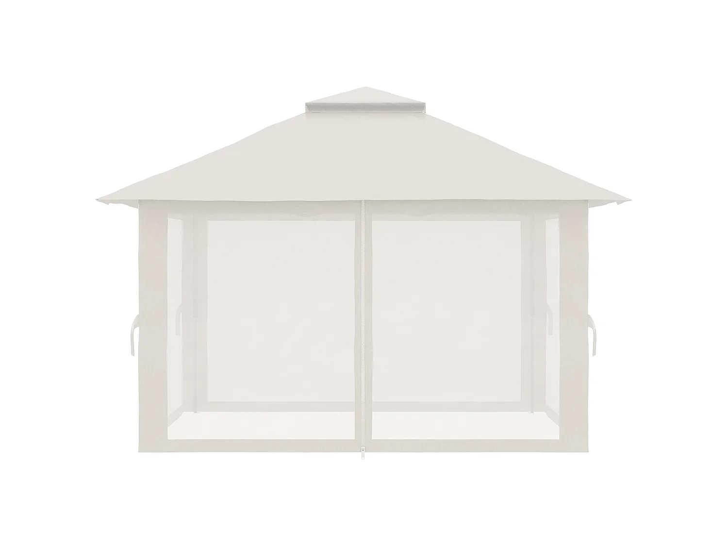 Gazebo pieghevole 4x4 con fori di drenaggio e zanzariere bianco crema