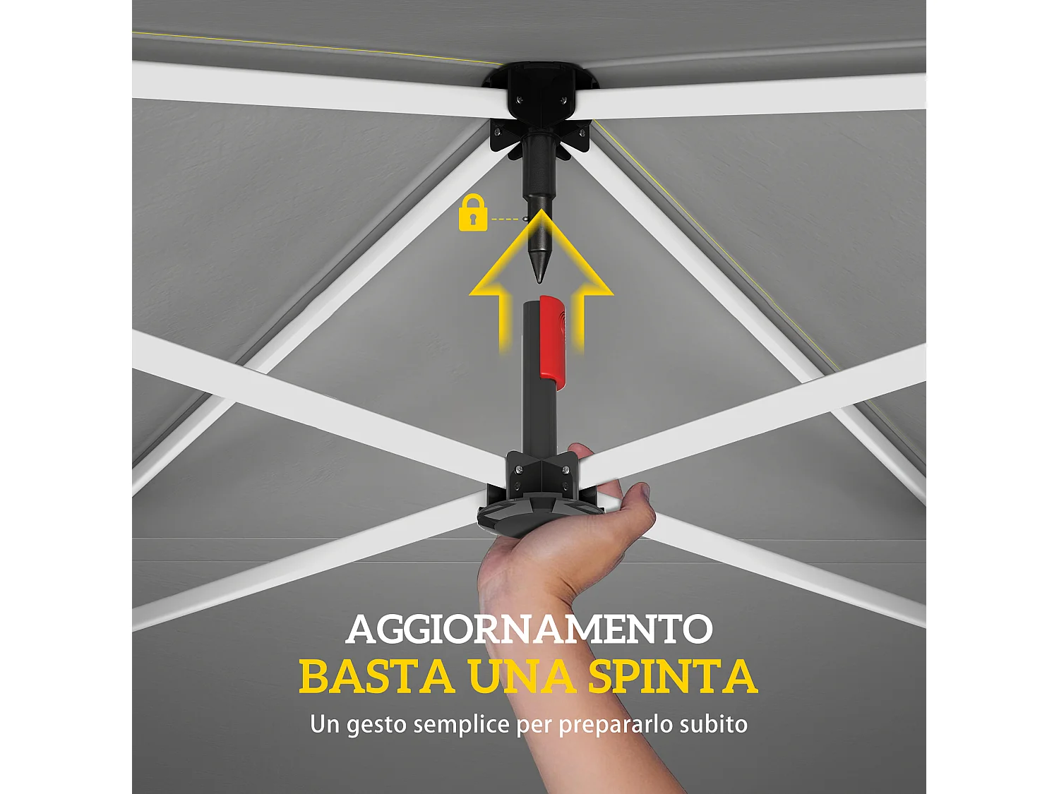 Gazebo pop-up con parete laterale impermeabile beige