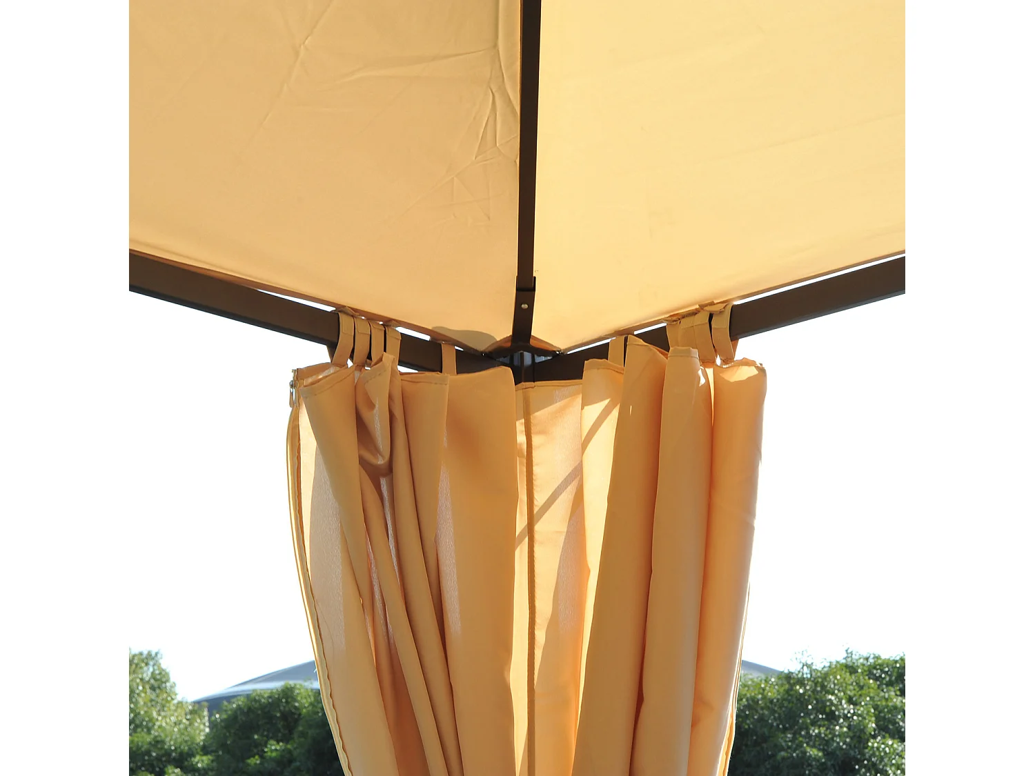 Gazebo da giardino 3x3m con 4 tende laterali beige