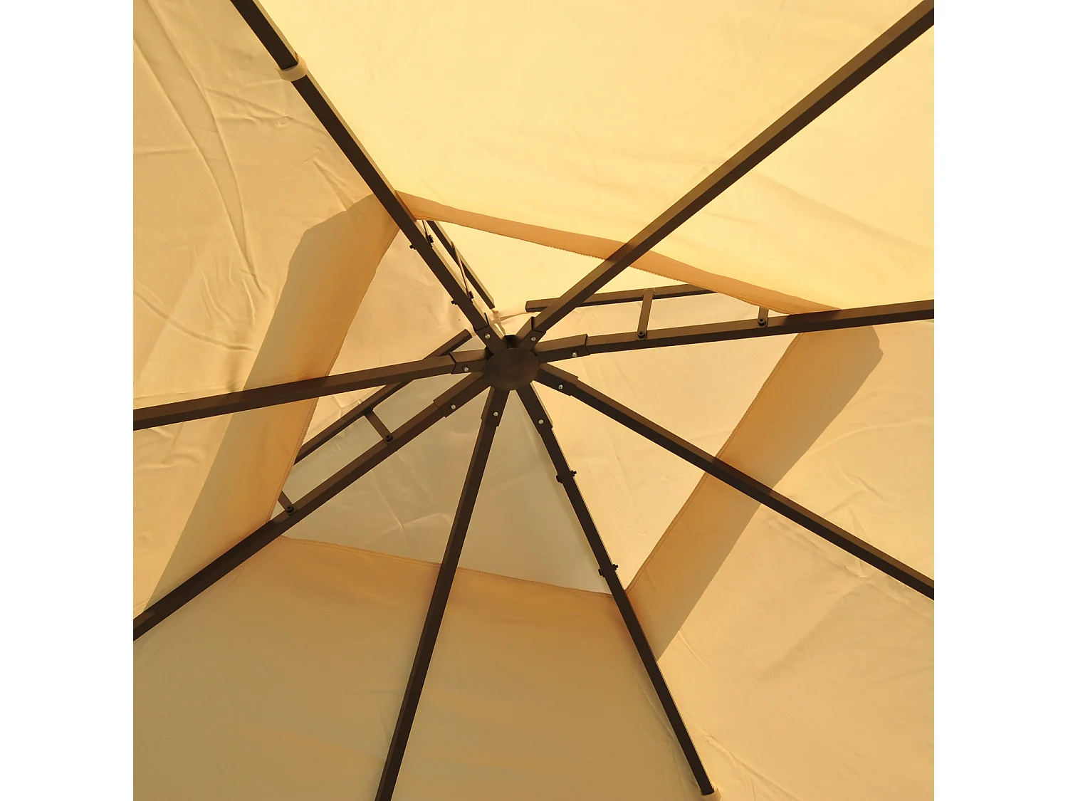 Gazebo da giardino 3x3m con 4 tende laterali beige