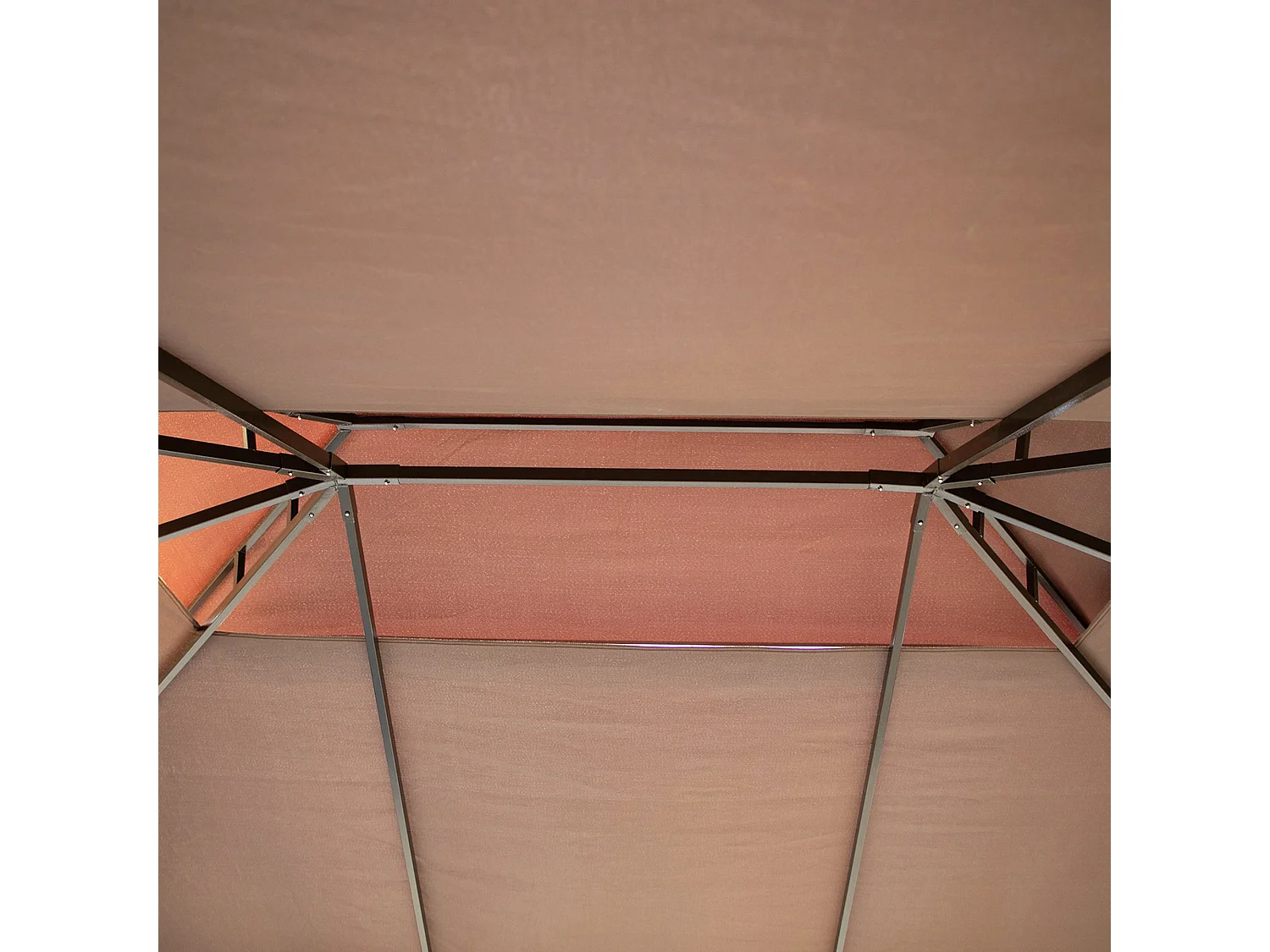 Gazebo da giardino 3x4m con doppio tetto e tenda zanzariera