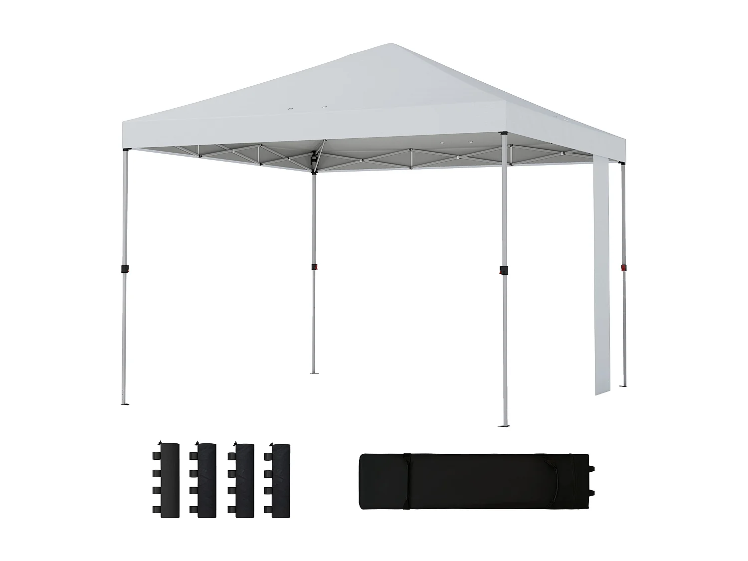 Gazebo pop up portatile in metallo bianco