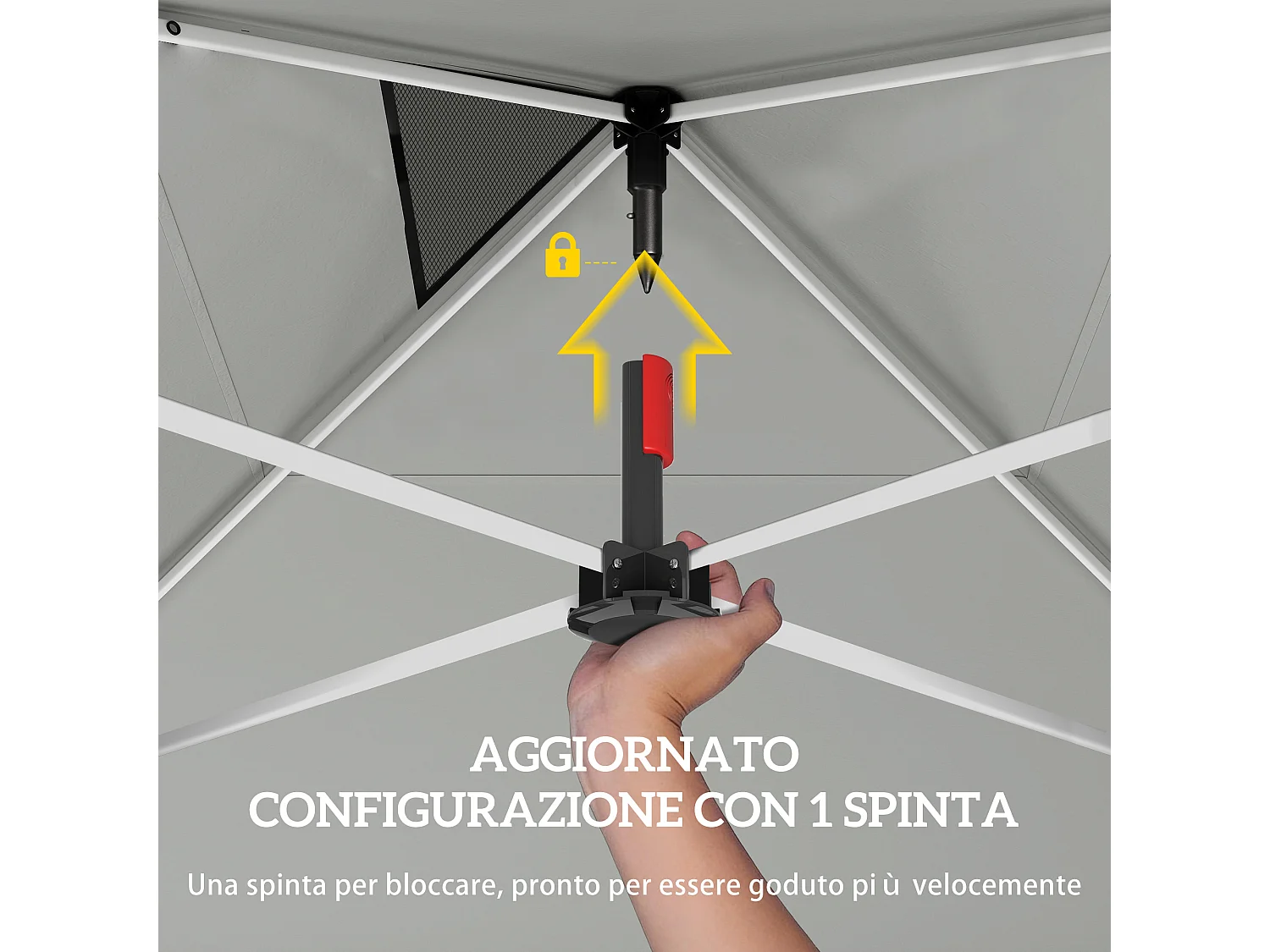 Gazebo pop up portatile in metallo bianco