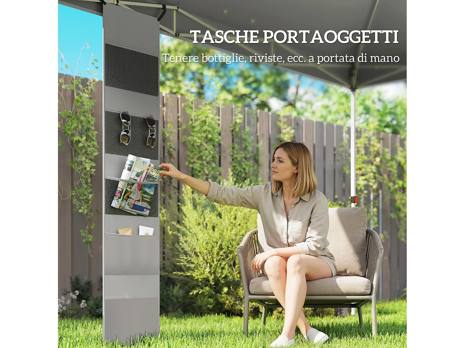 Gazebo pop up portatile in metallo bianco