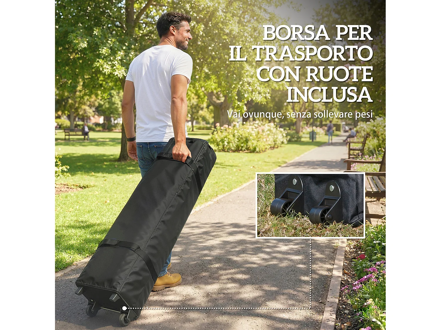 Gazebo pop up portatile in metallo bianco