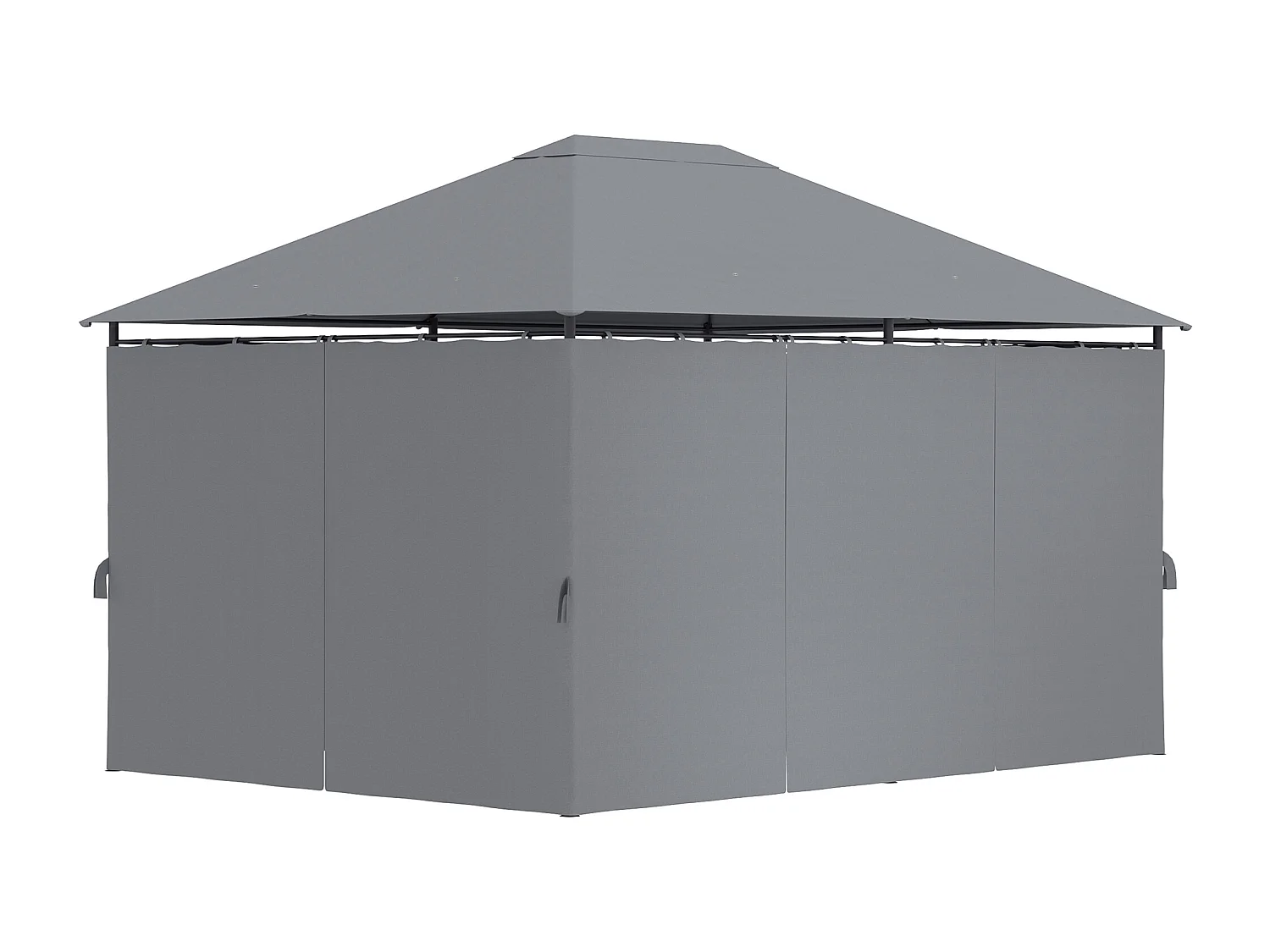 Gazebo 3x4 m con 6 pareti rimovibili e 12 picchetti grigio e nero