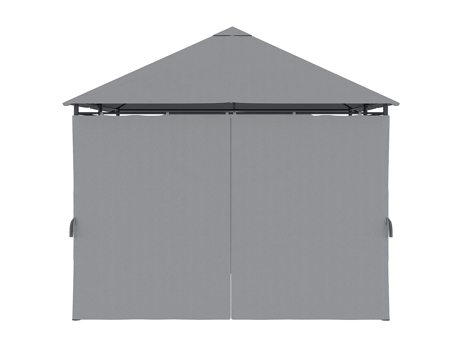 Gazebo 3x4 m con 6 pareti rimovibili e 12 picchetti grigio e nero