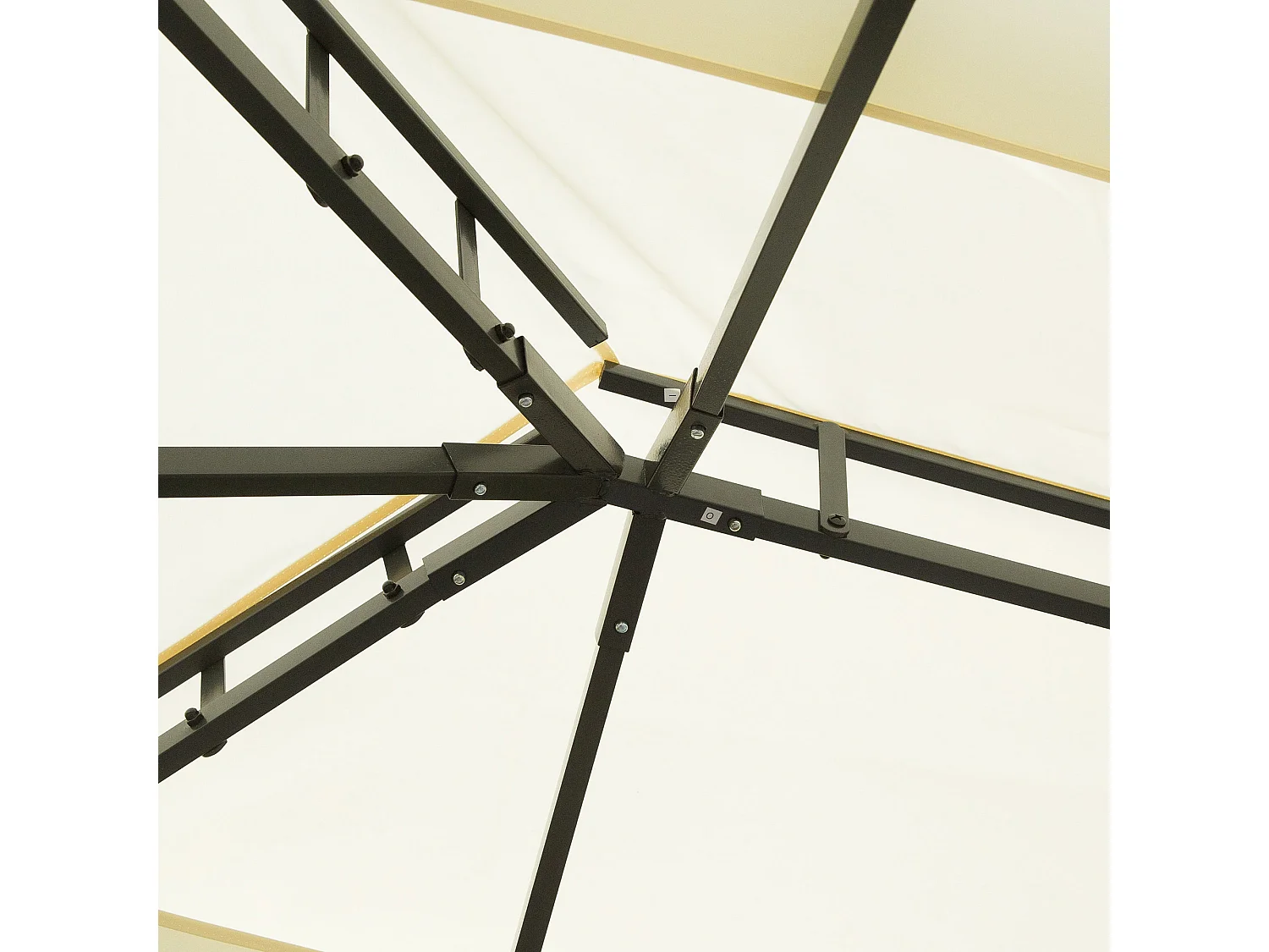 Gazebo da giardino 4x3 m con zanzariera e tende anti uv crema