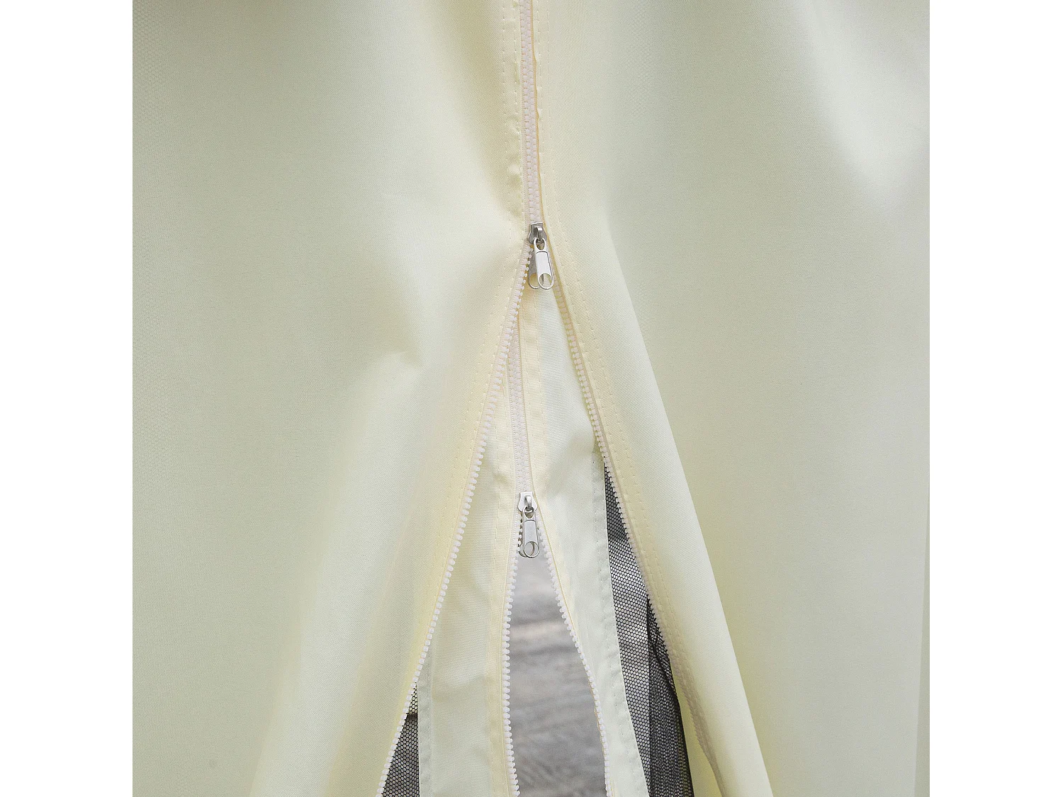 Gazebo da giardino 4x3 m con zanzariera e tende anti uv crema