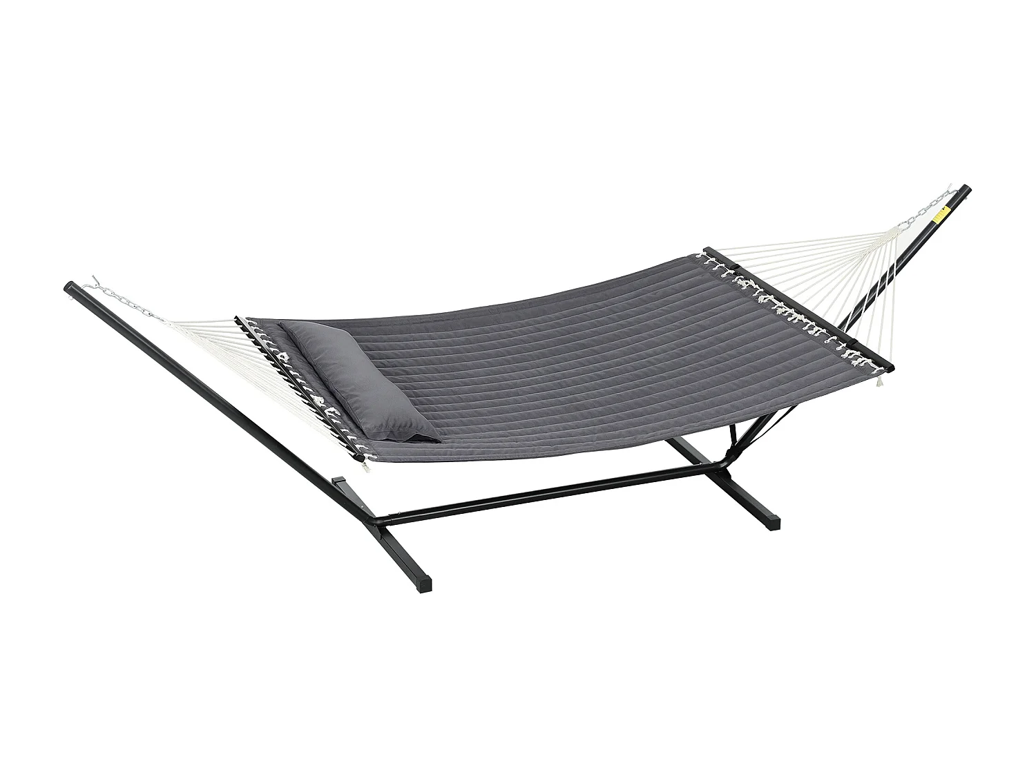 Amaca da giardino portatile con cuscino integrato grigio scuro