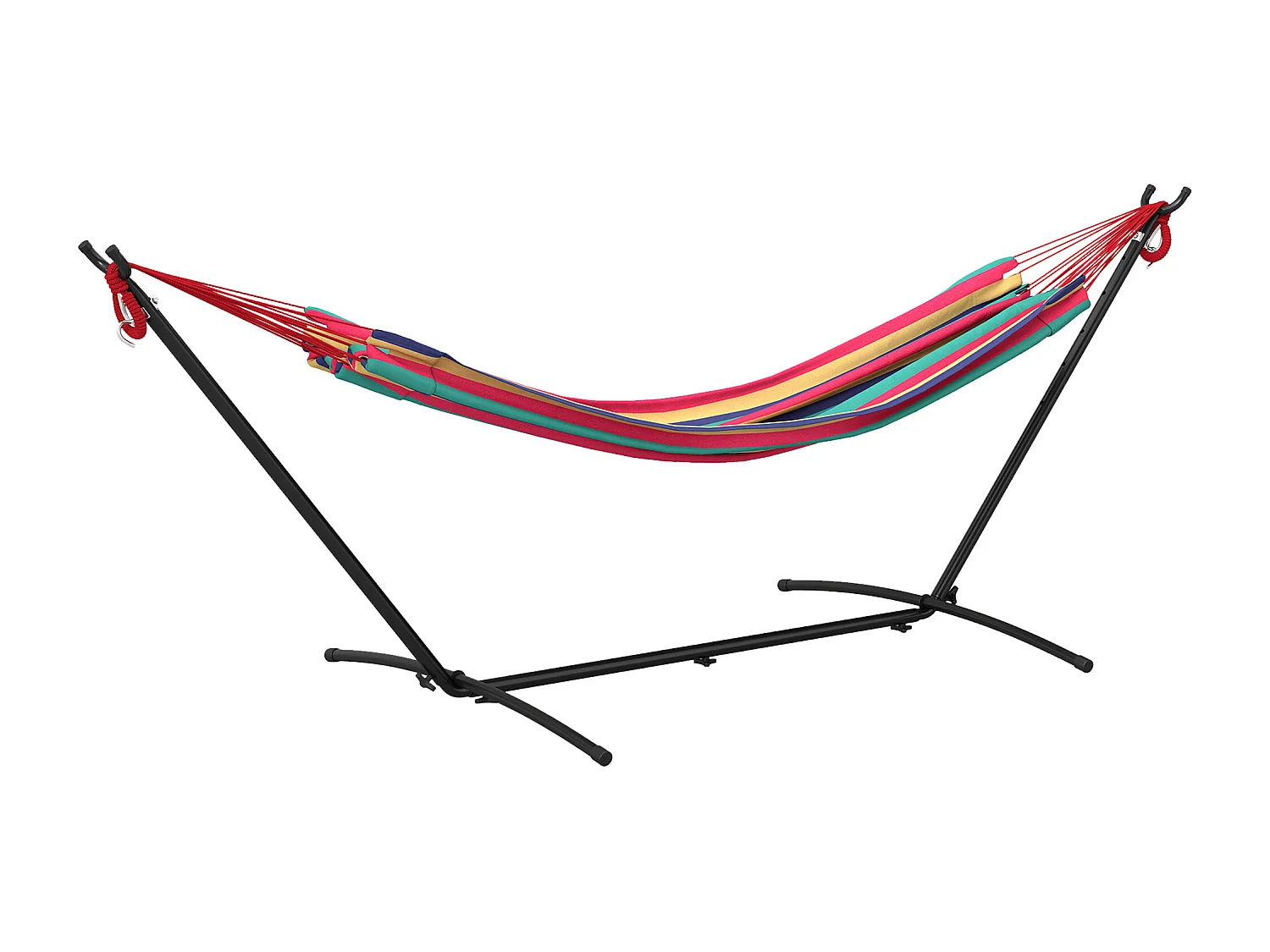 Amaca autoportante con altezza regolabile e borsa di trasporto rosso