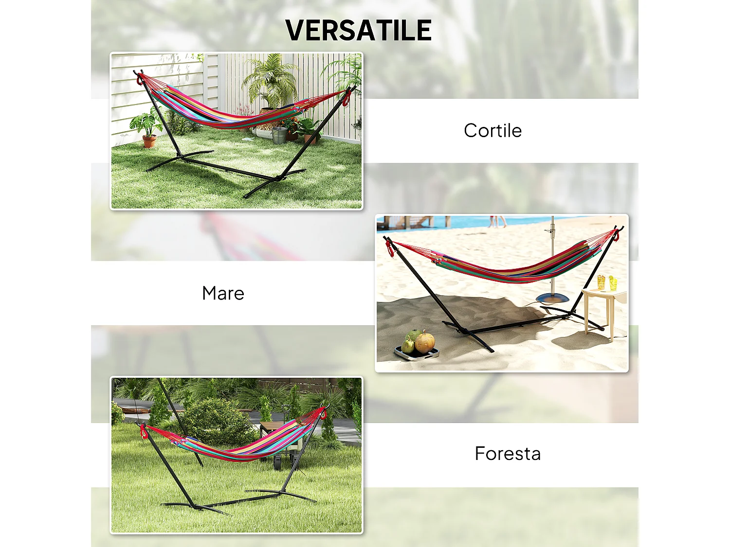 Amaca autoportante con altezza regolabile e borsa di trasporto rosso