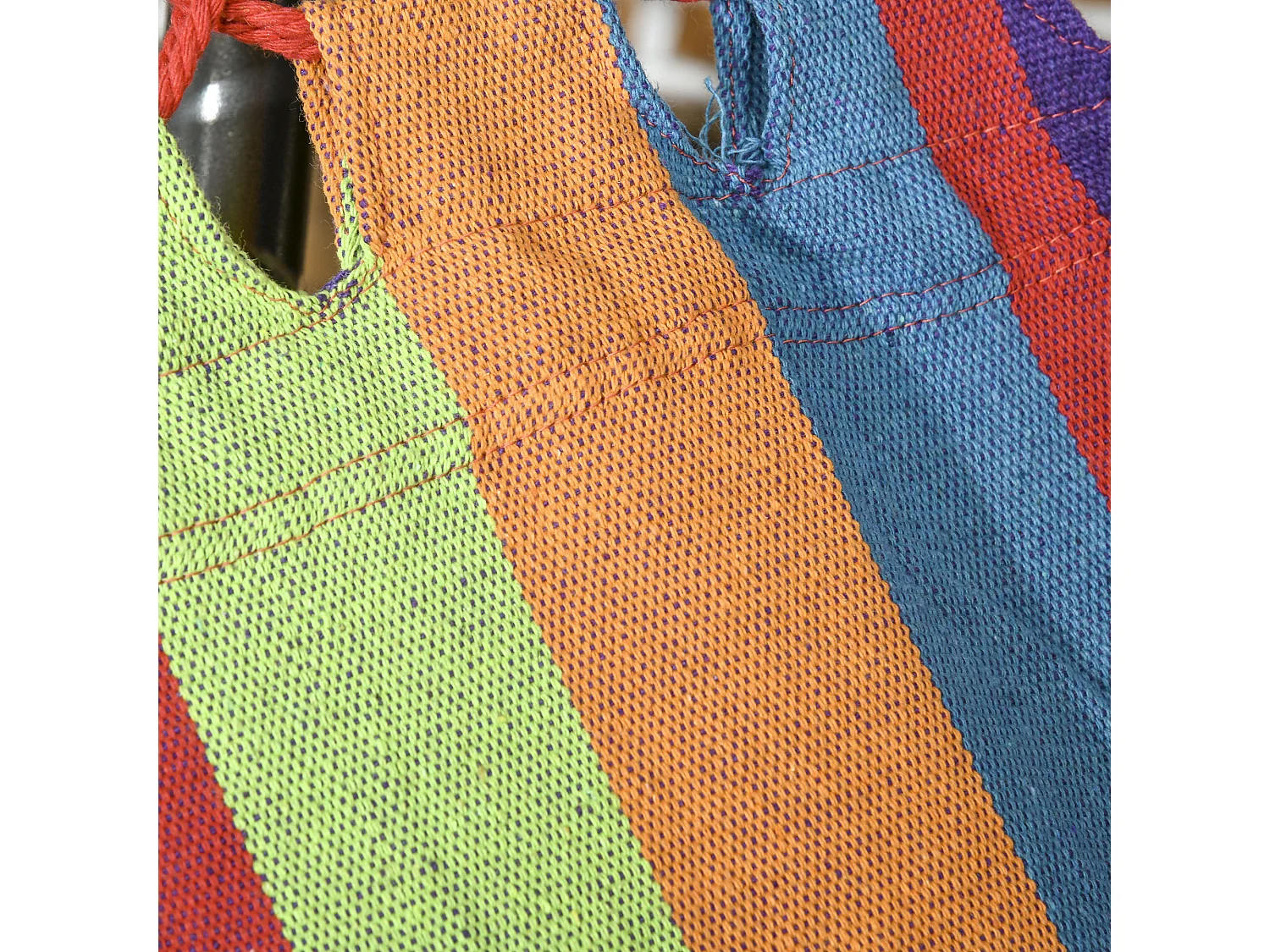 Amaca autoportante con supporto pieghevole cotone e acciaio multicolor