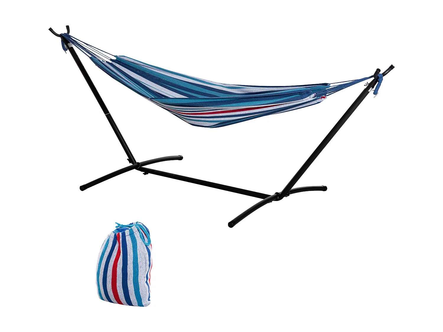 Amaca autoportante con altezza regolabile e borsa di trasporto bianco