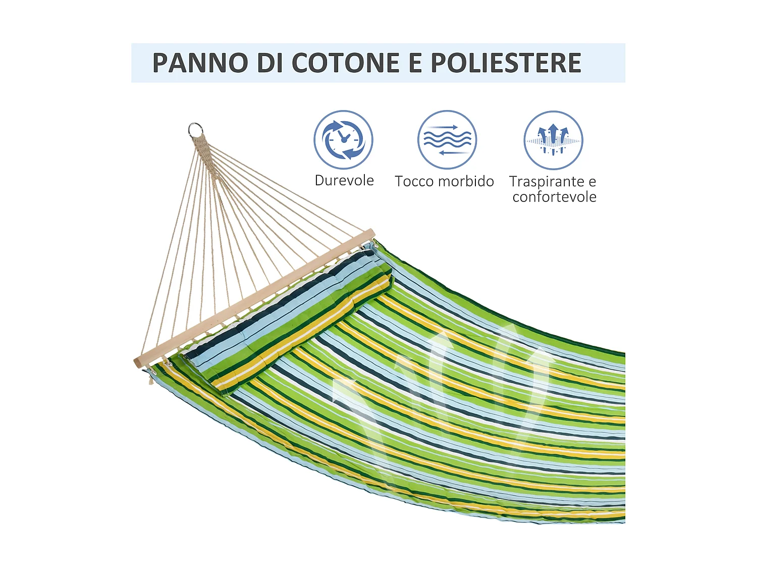 Amaca da 1-2 persone max 180kg interni ed esterni 400x140cm