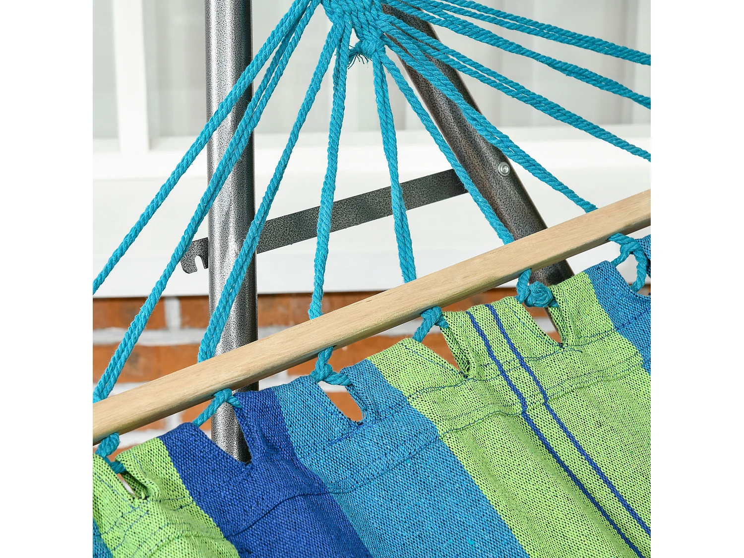 Supporto con amaca pieghevole cotone e acciaio 270x100x94cm