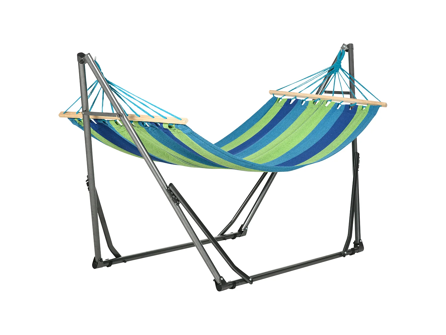 Supporto con amaca pieghevole cotone e acciaio 270x100x94cm