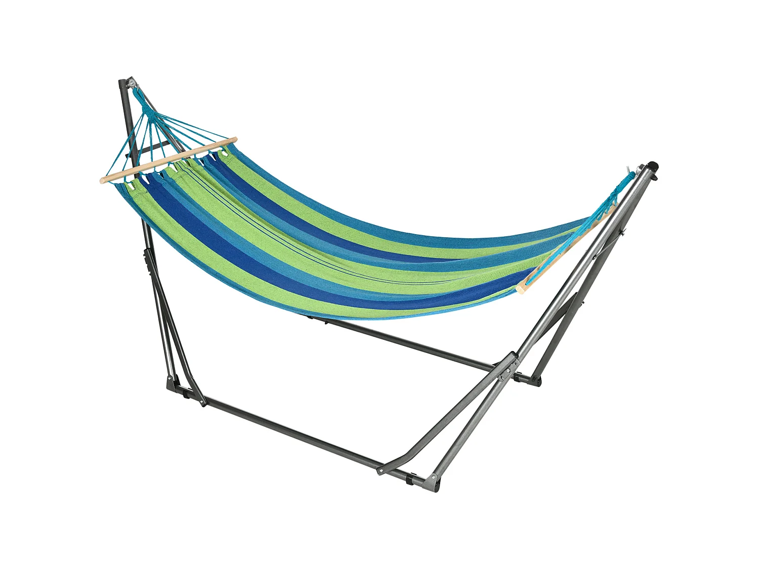 Supporto con amaca pieghevole cotone e acciaio 270x100x94cm